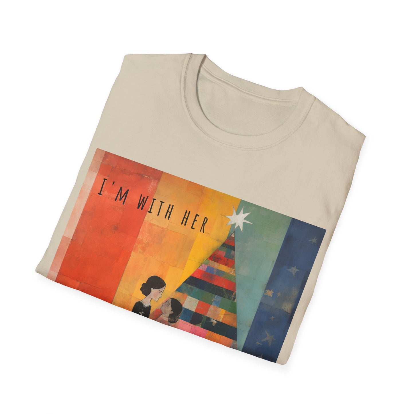 Pride Xmas - "I'm With Her" - Lesbian LGBTQ Christmas Pride Shirt Unisex Softstyle Teeshirt, T-Shirt, Gay Pride Gift, Many Colors