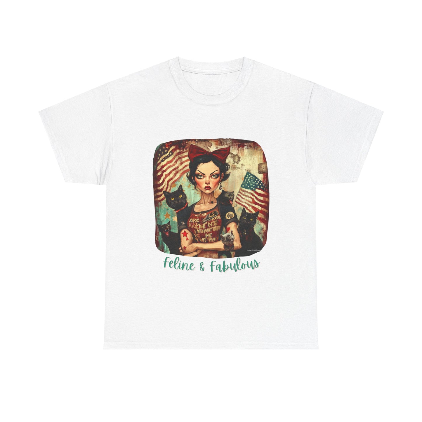 Childless Cat Lady Shirt - "Feline & Fabulous" - Say NO to Ignorance - Unisex Heavy Cotton Tee