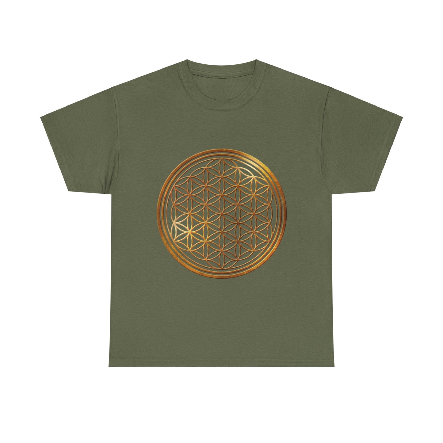 Flower of Life Sacred Geometry, (with shadow/highlight) Graphic Tee - Yoga, Zen, Hindu Gifts Heavy Cotton Graphic Tee T-Shirt