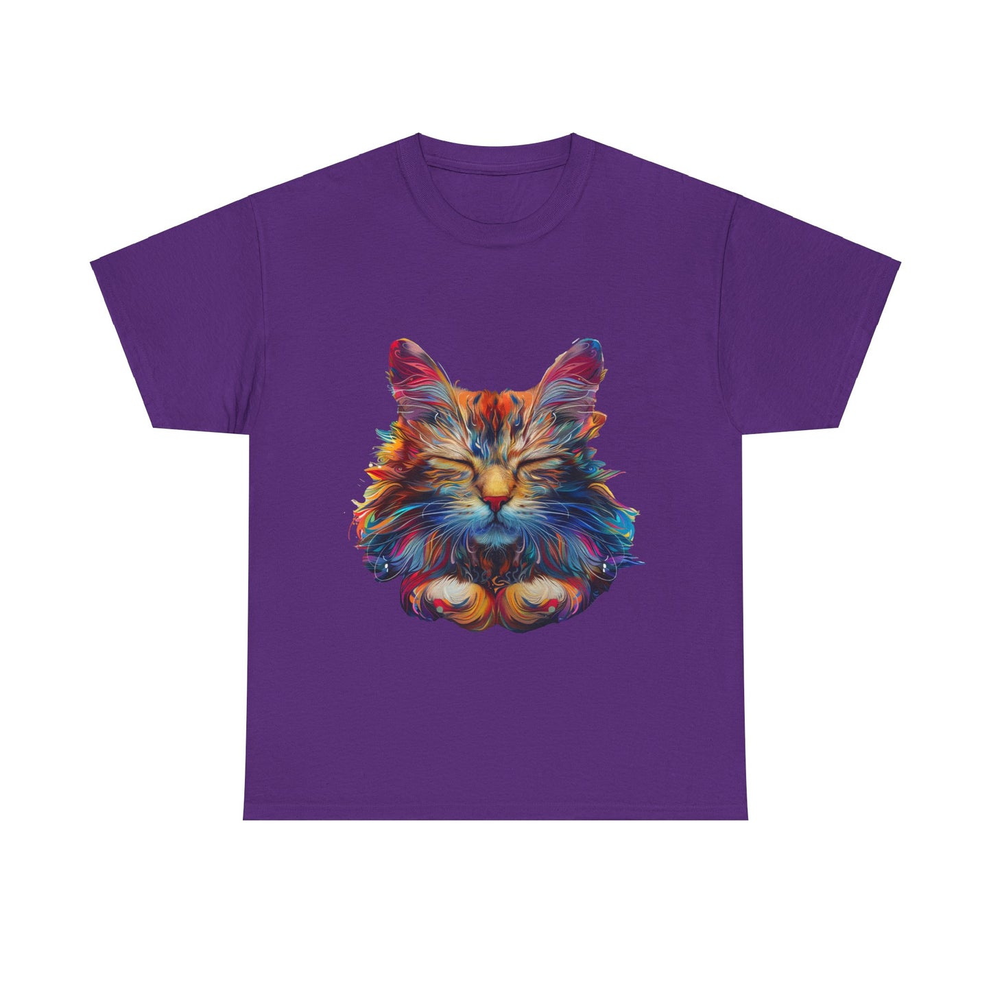 Meditating Cat, Zen Cat, Cat Gift Unisex Heavy Cotton Tee T-Shirt