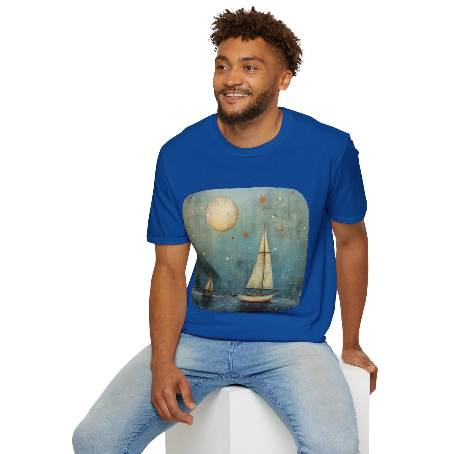 Nautical, Sailing Lover's Peaceful Seas Unisex Tee Shirt, T-Shirt Sailing Gift Softstyle T-Shirt Tee Teeshirt Nautical Florida Gift