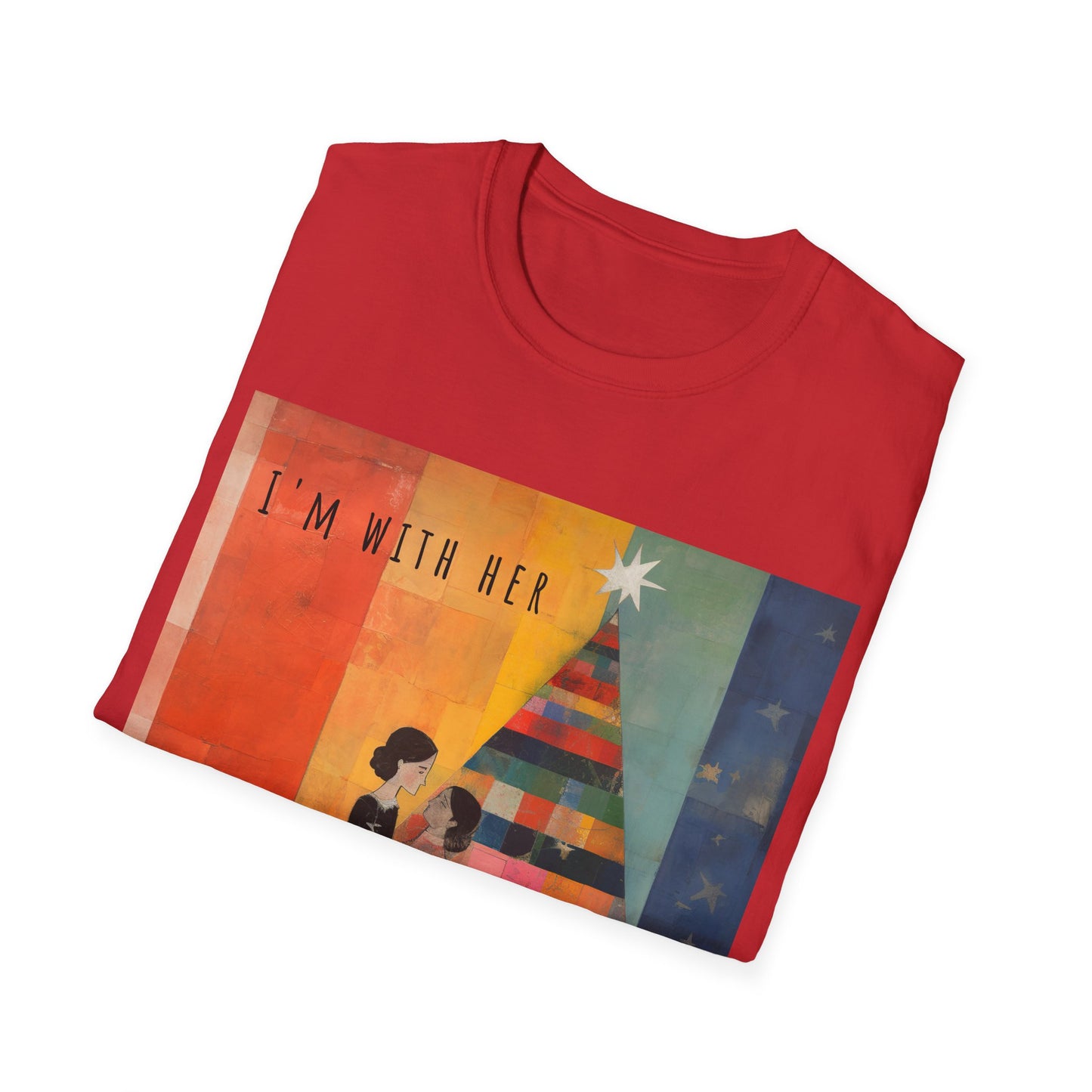 Pride Xmas - "I'm With Her" - Lesbian LGBTQ Christmas Pride Shirt Unisex Softstyle Teeshirt, T-Shirt, Gay Pride Gift, Many Colors
