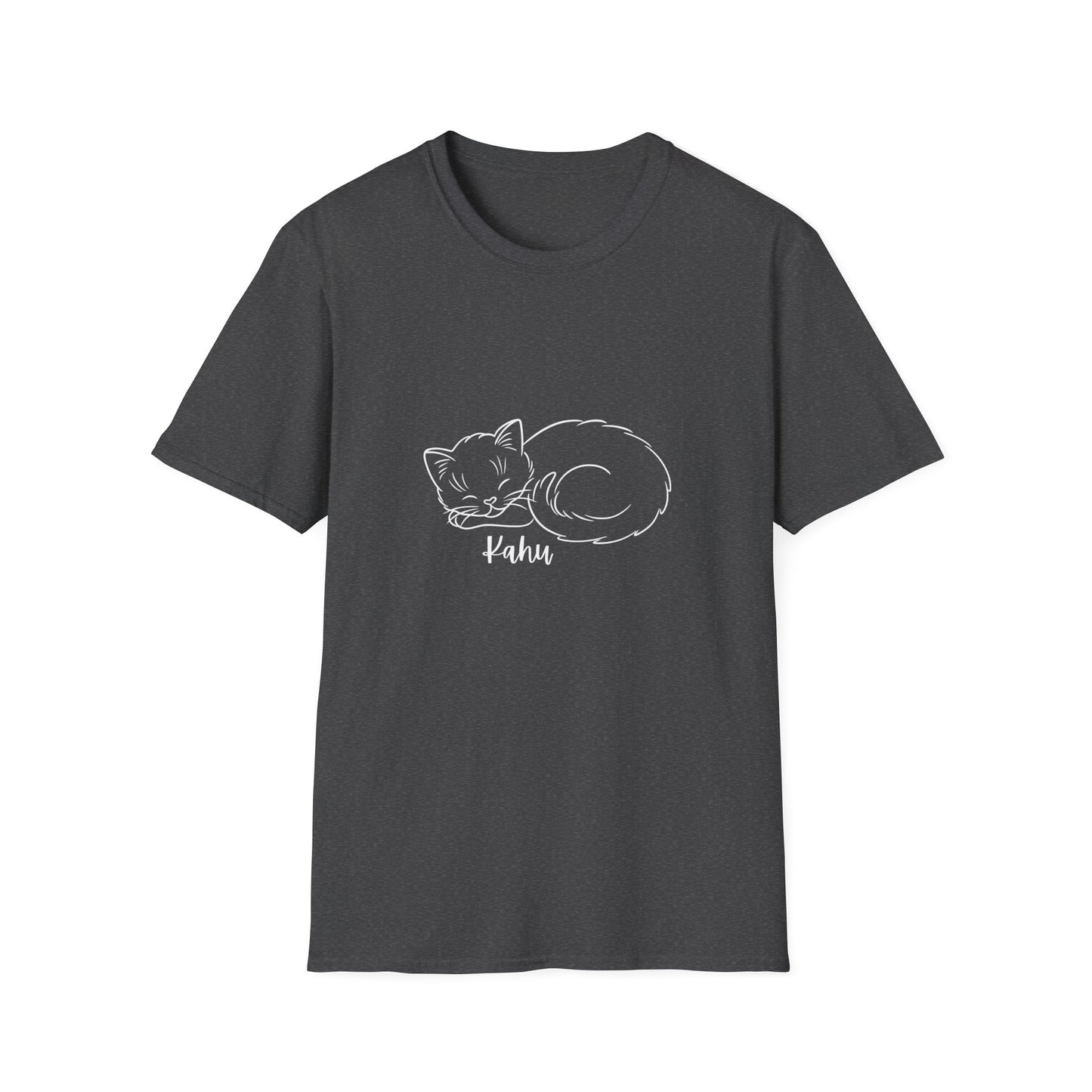Minimalist KAHU Cat Shirt, Outline Cat Kahu Lover's Graphic Tee Graphic Unisex T- Shirt, T-Shirt Cat Lovers Gift Softstyle T-Shirt Tee Teeshirt