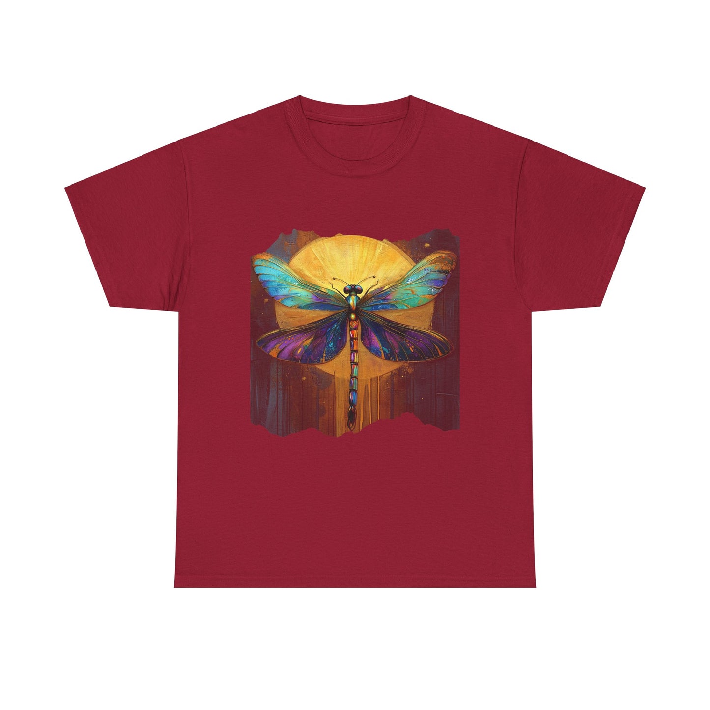 Gilded Dragonfly, (V2) Dragonfly Lover - Dragonfly Gift Unisex Heavy Cotton Tee T-Shirt
