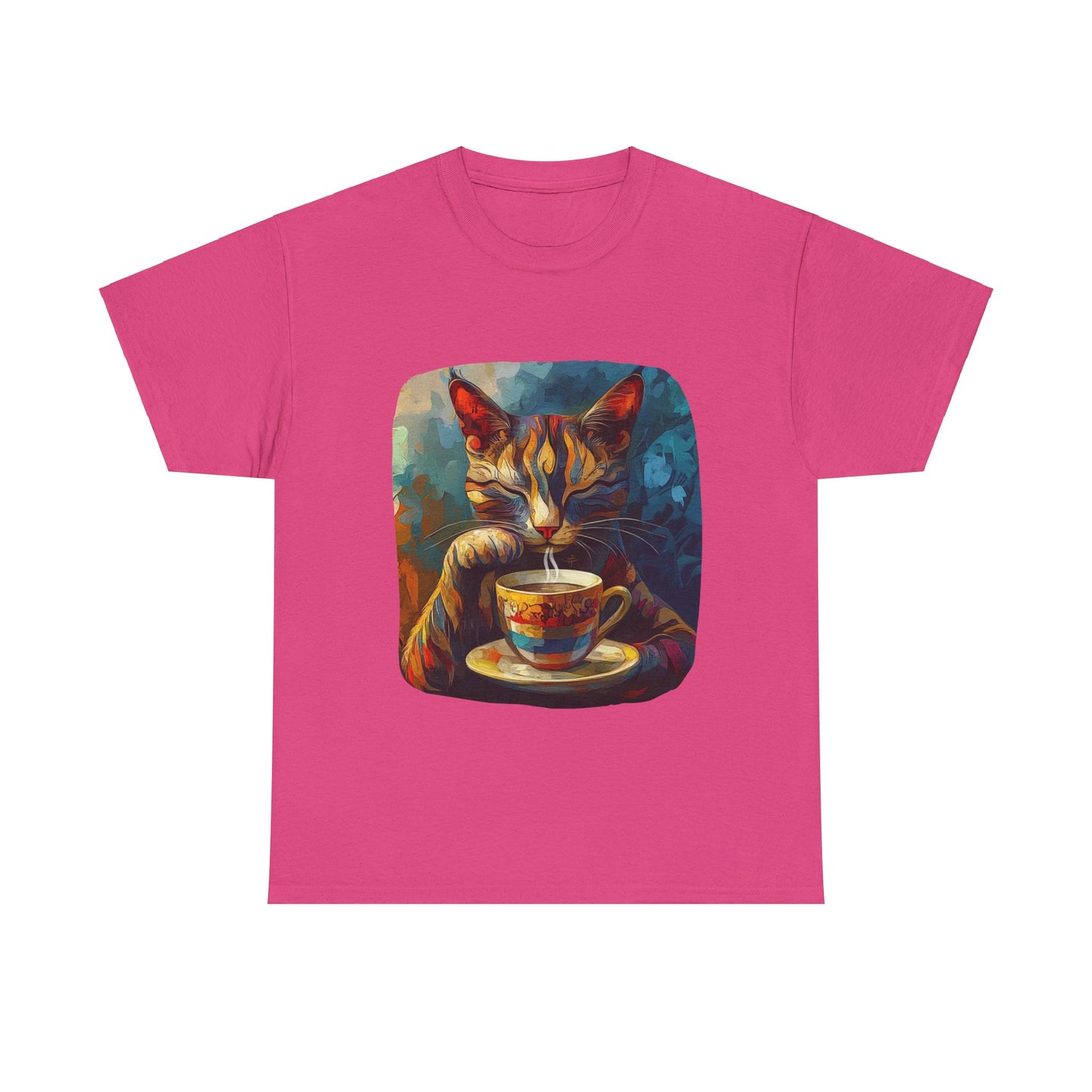 Coffee Cat - Cats and Coffee , Tea Shirt - T-shirt Coffee Lover - Cat Lover Unisex Heavy Cotton Tee T-Shirt