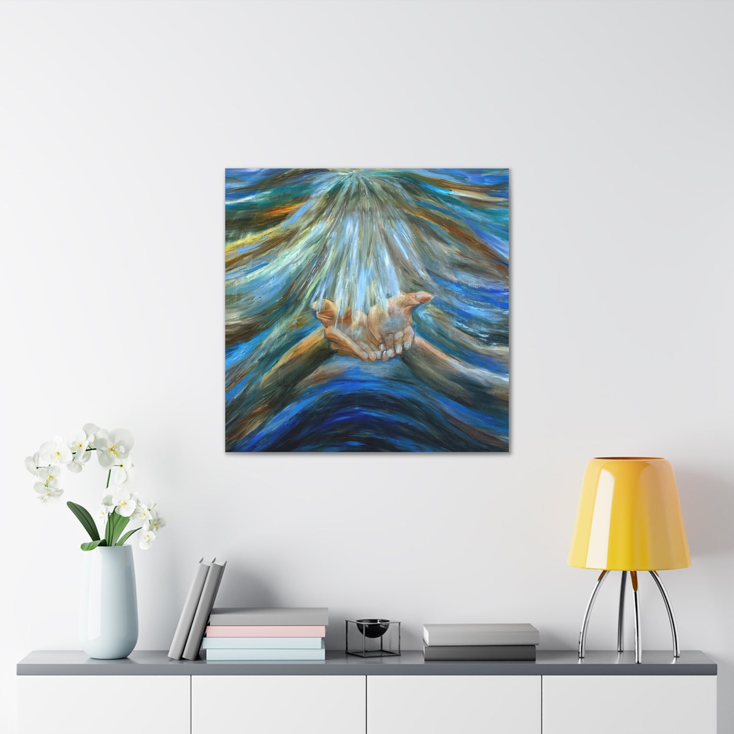 Reiki, Hands of Grace, Hands of Light, Creation, Spiritual, Religious Wall Art, Canvas Gallery Wraps, Wall Print Art Oil Painting,