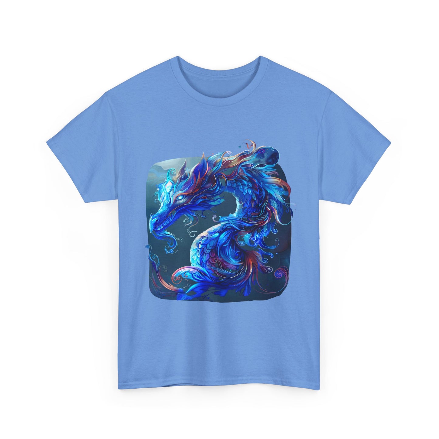 Blue Water Dragon Graphic Tee - Dragons T-shirt - Dragon Lovers Unisex Heavy Cotton Tee T-Shirt