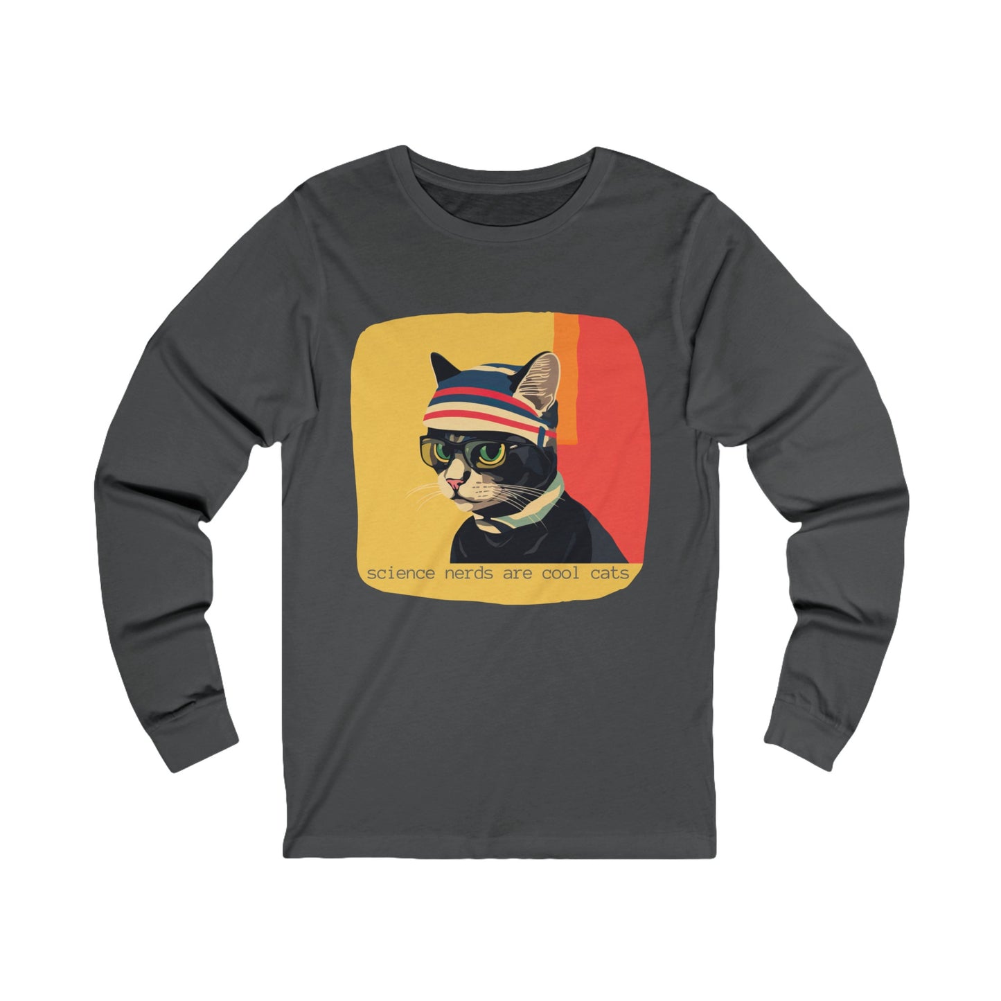 Science Nerds are Cool Cats, Science Geek Cat Science Lover Cat Gift Unisex Jersey Long Sleeve Tee Shirt, T-Shirt, Cat Lovers Gift