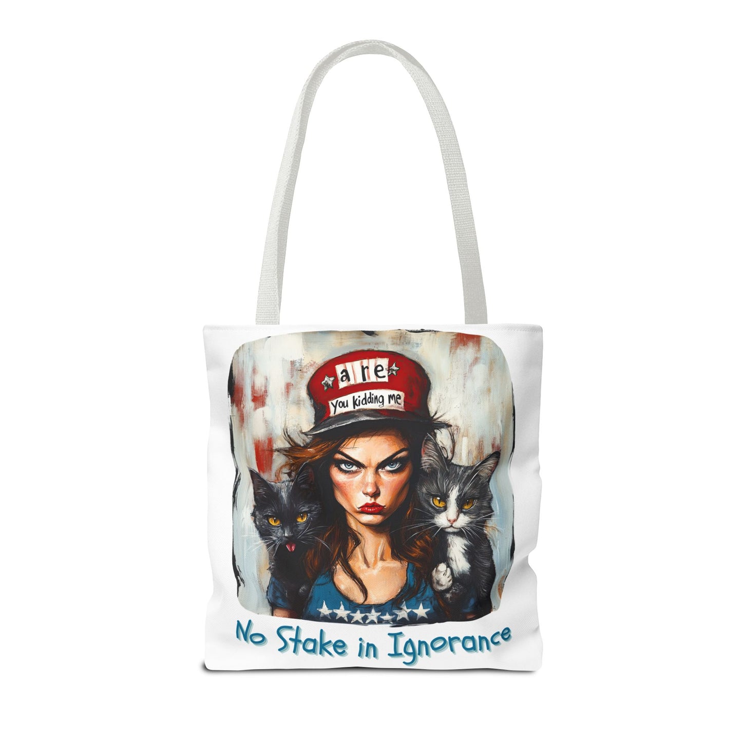 "No Stake In Ignorance" Childless Cat Lady - Childless Cat Lady Tote Bag (AOP)