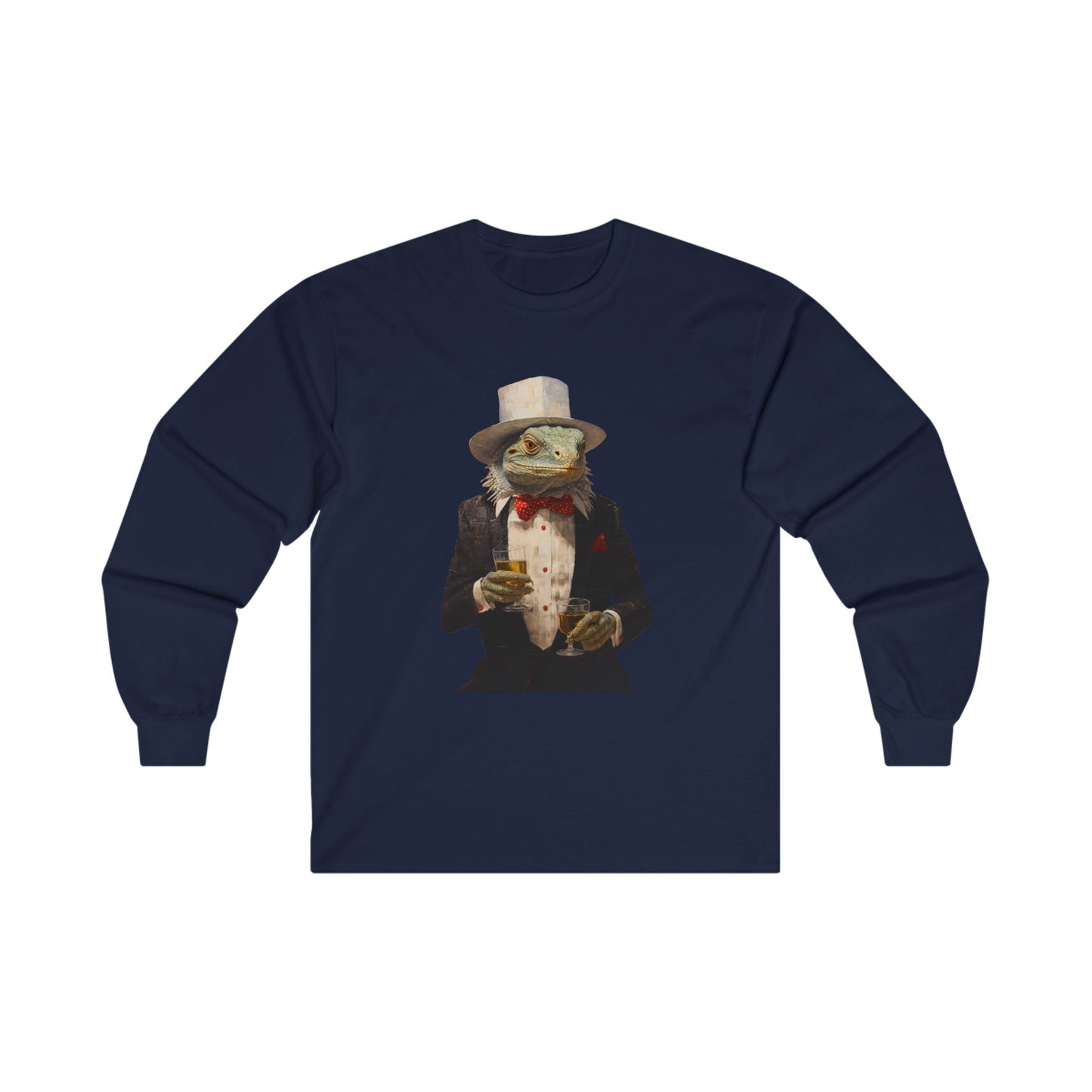 Cocktail Charlie, Drinking, Cocktails Iguana, Reptile Shirt, Drinking Celebration Gift, Bar Gift, Long Sleeve T-shirt Ultra Cotton Long Sleeve Tee T-Shirt