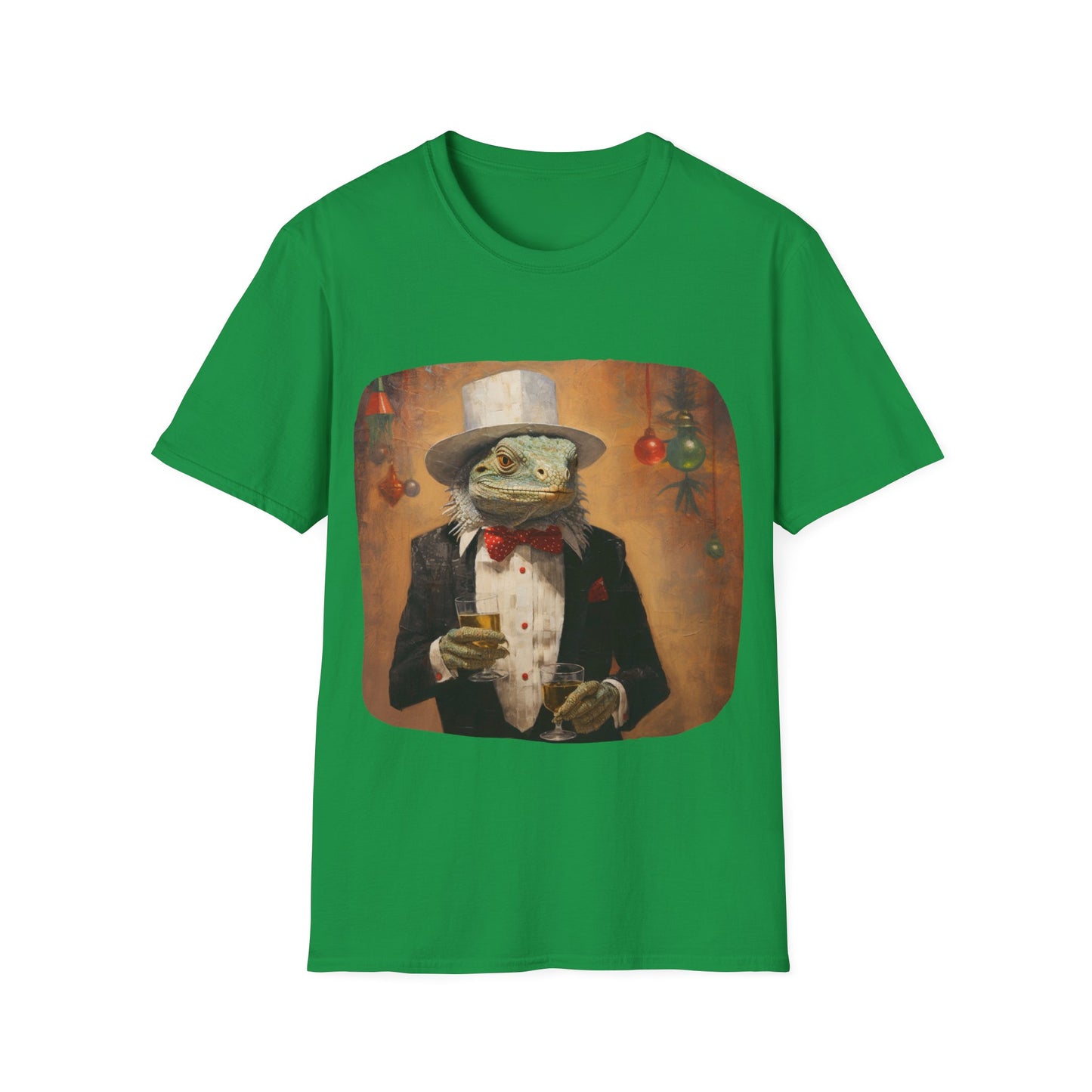 Cocktails, Drinking Iguana, Holiday Party Shirt, Drinking, Holiday and New years Gift Unisex Tee Shirt, T-Shirt Softstyle T-Shirt Tee Teeshirt - New Years Too!