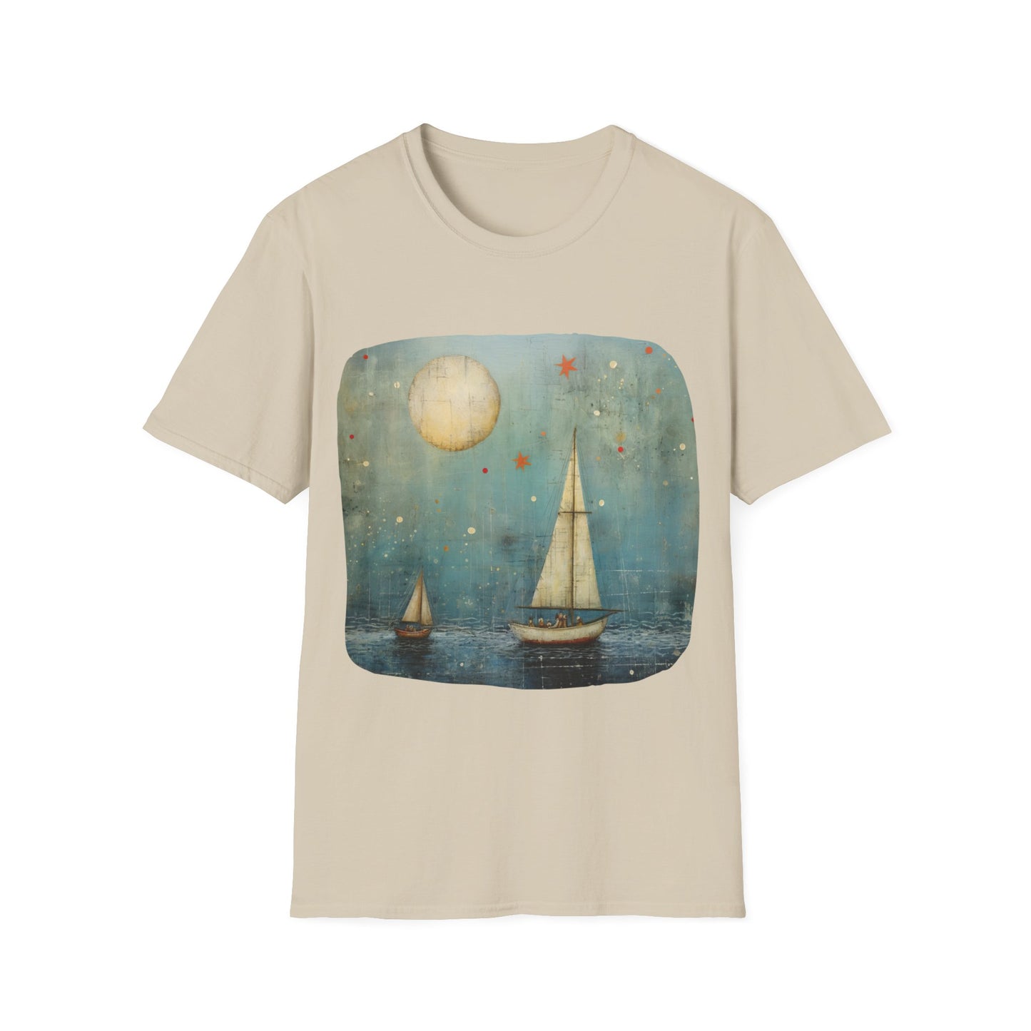 Nautical, Sailing Lover's Peaceful Seas Unisex Tee Shirt, T-Shirt Sailing Gift Softstyle T-Shirt Tee Teeshirt Nautical Florida Gift