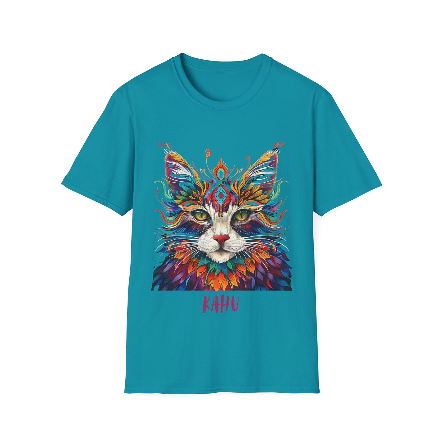 KAHU Cat Shirt, Special Cat Lover's Graphic Tee Graphic Unisex T- Shirt, T-Shirt Cat Lovers Gift Softstyle T-Shirt Tee Teeshirt Stylized Cat