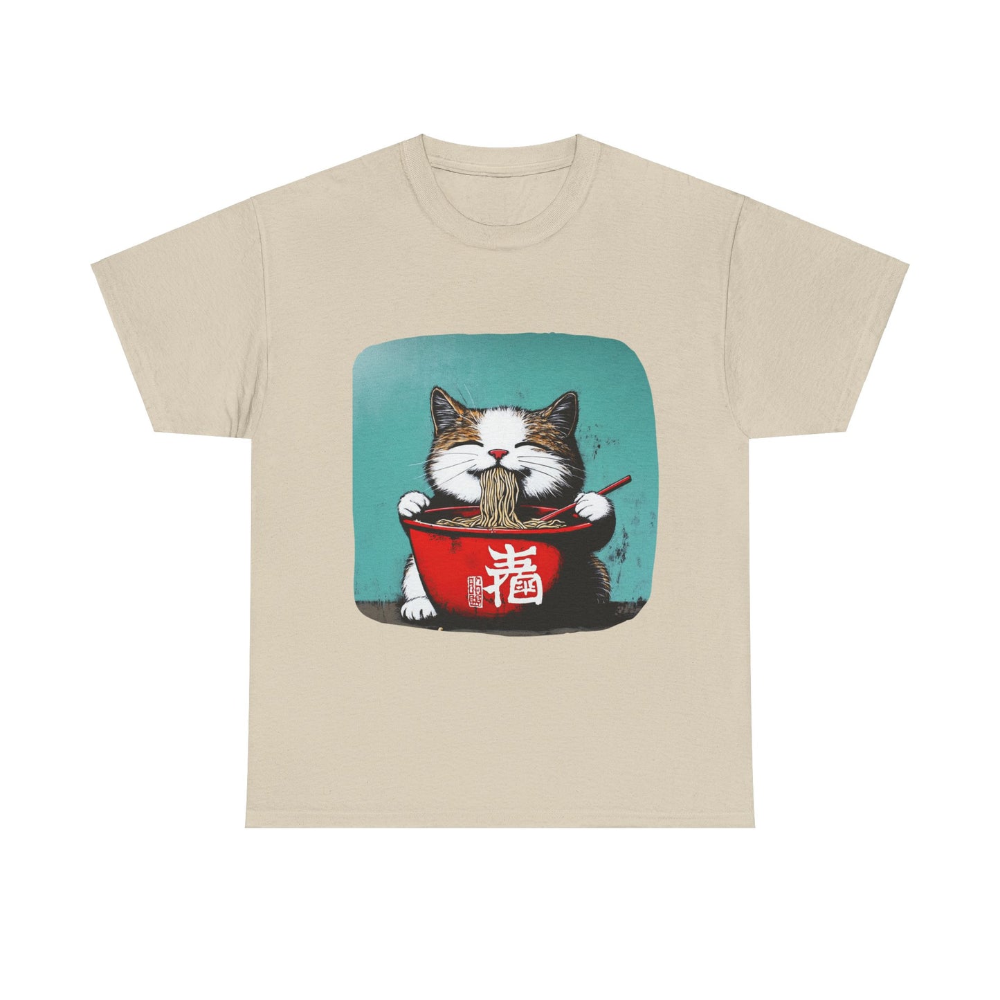 Ramen Cat, Cats and Ramen, Ramen Art Gift - Cute Cats Unisex Heavy Cotton Tee T-Shirt