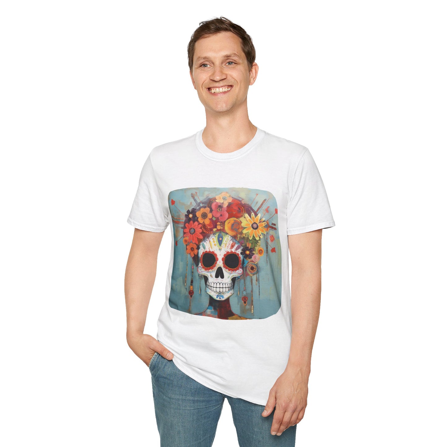 Mictecacihuatl Dia De Los Muertos Candy Skull Shirt, Teeshirt, Unisex Softstyle T-Shirt Mens Womans
