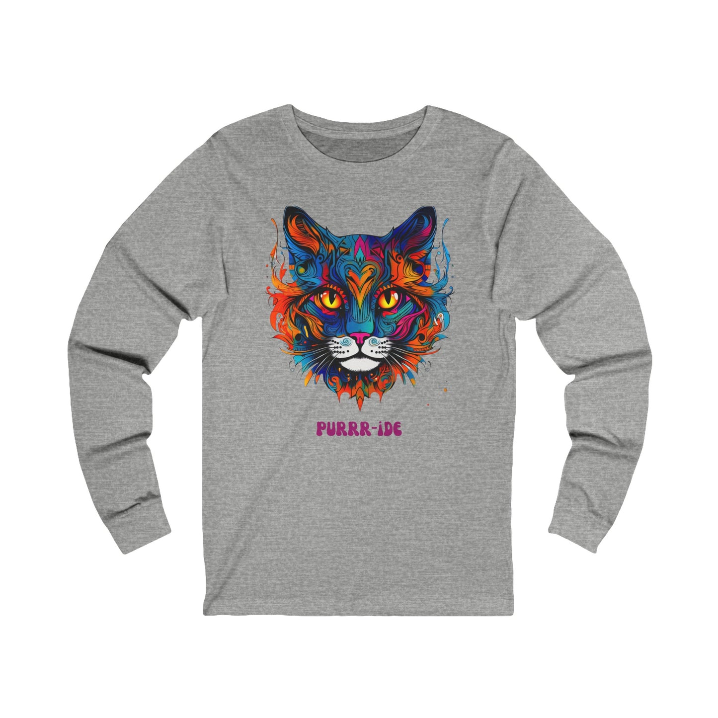 Pride Cats - Purr- ide Cat Shirt Cat Lover's Pride Colors Christmas Gift Unisex Jersey Long Sleeve Tee Shirt, T-Shirt, Exotic Cat