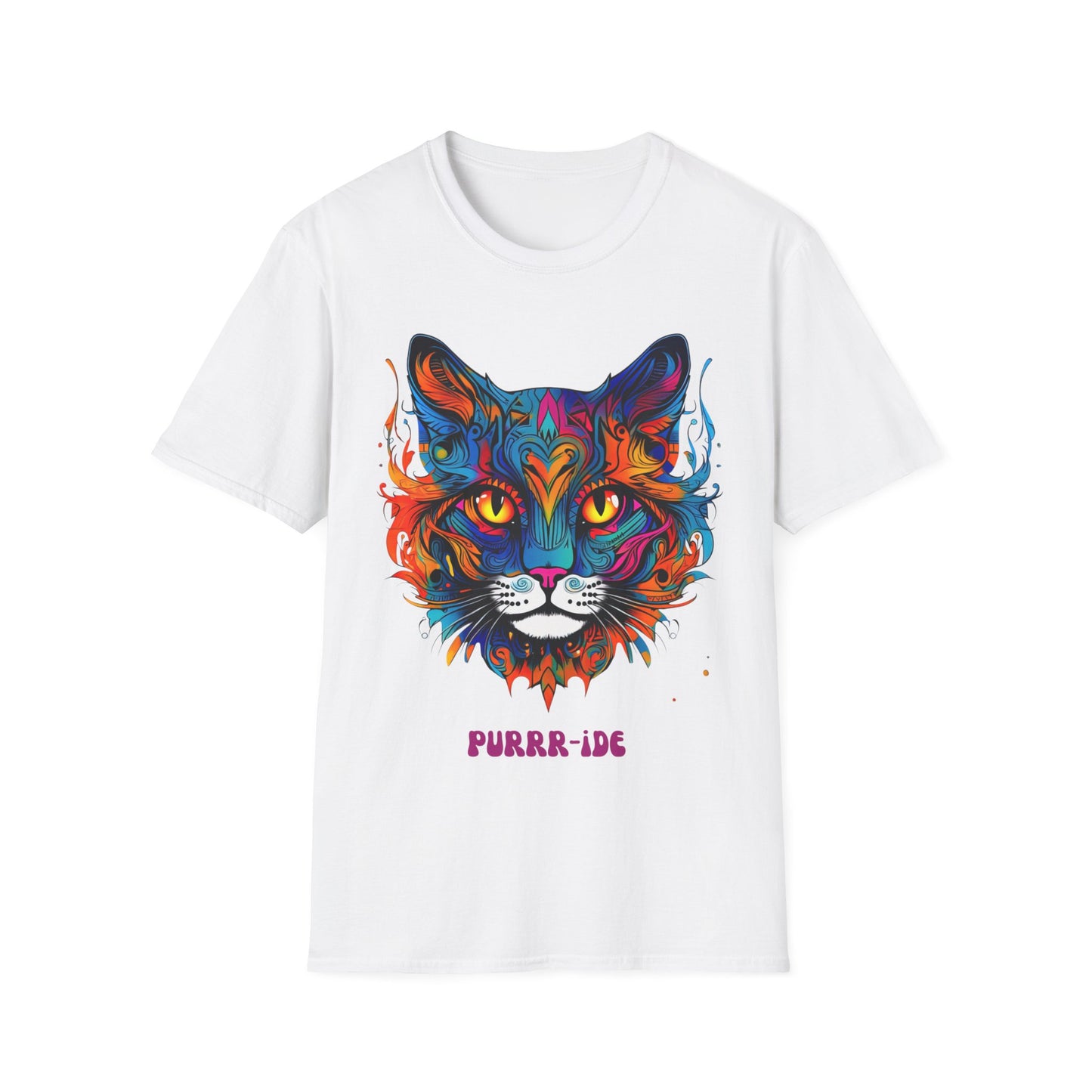 Pride - Purride Cat Shirt, Cat Lover's Christmas Gift Unisex Tee Shirt, T-Shirt Cat Lovers Gift Softstyle T-Shirt Tee Teeshirt LGBTQ+ Gift