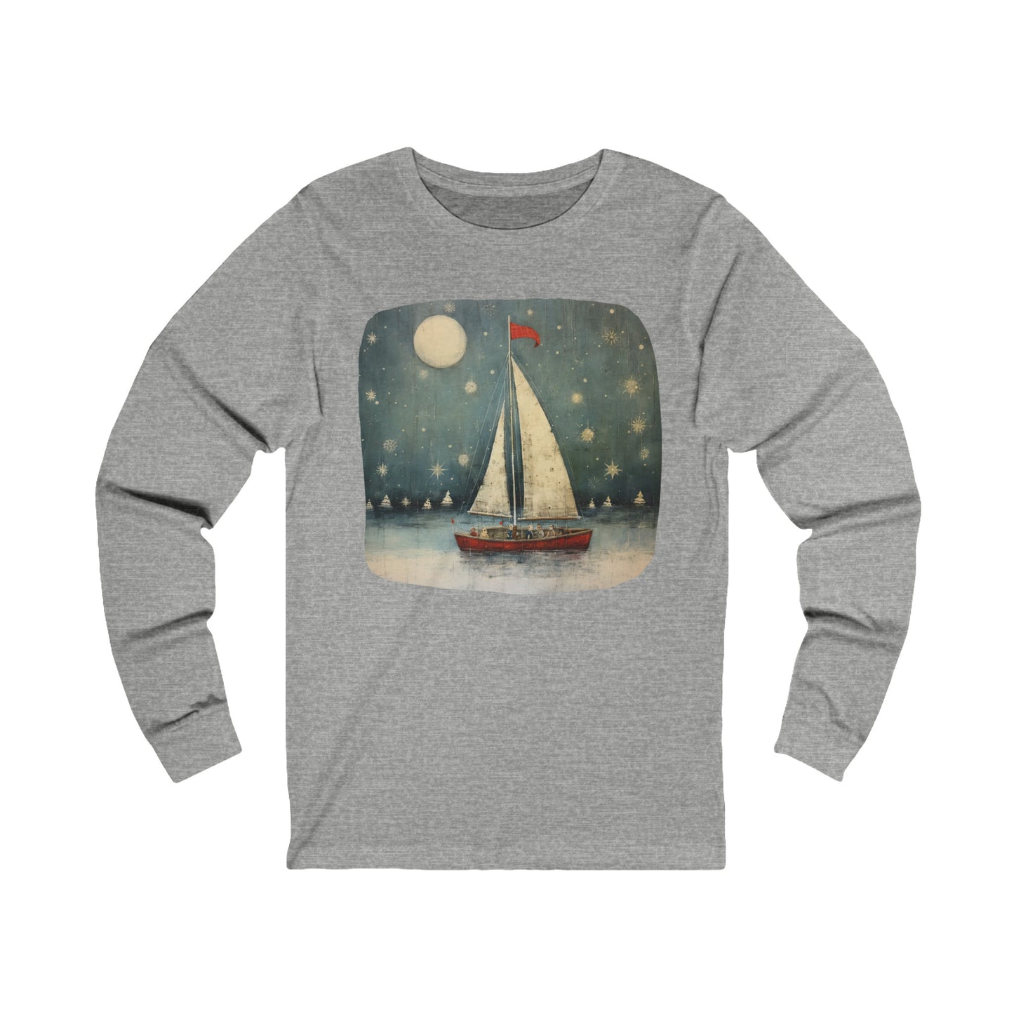 Nautical Sailing NIght Sailing Long Sleeve Shirt Sailor Gift Unisex Jersey Long Sleeve Tee Shirt, T-Shirt, Boat, Florida Holiday