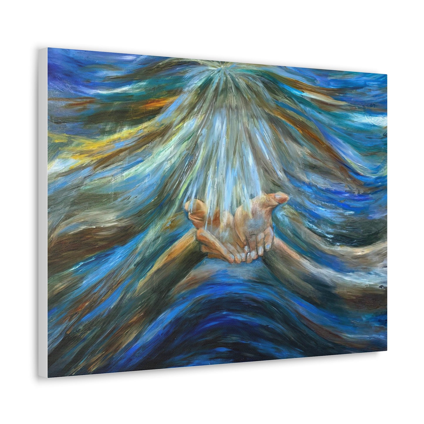 Reiki, Hands of Grace, Hands of Light, Creation, Spiritual, Religious Wall Art, Canvas Gallery Wraps, Wall Print Art Oil Painting,