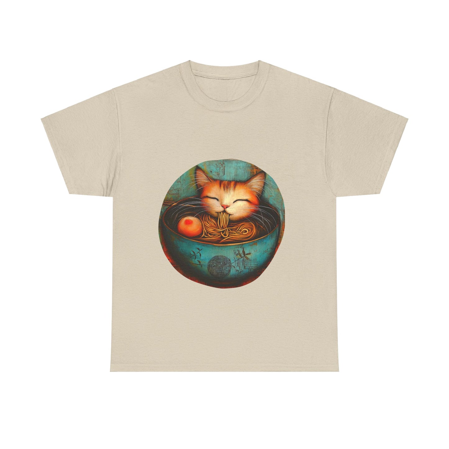 Ramen Cat (Ver 5), Cats and Ramen, Ramen Art Gift - Cute Cats Unisex Heavy Cotton Tee T-Shirt