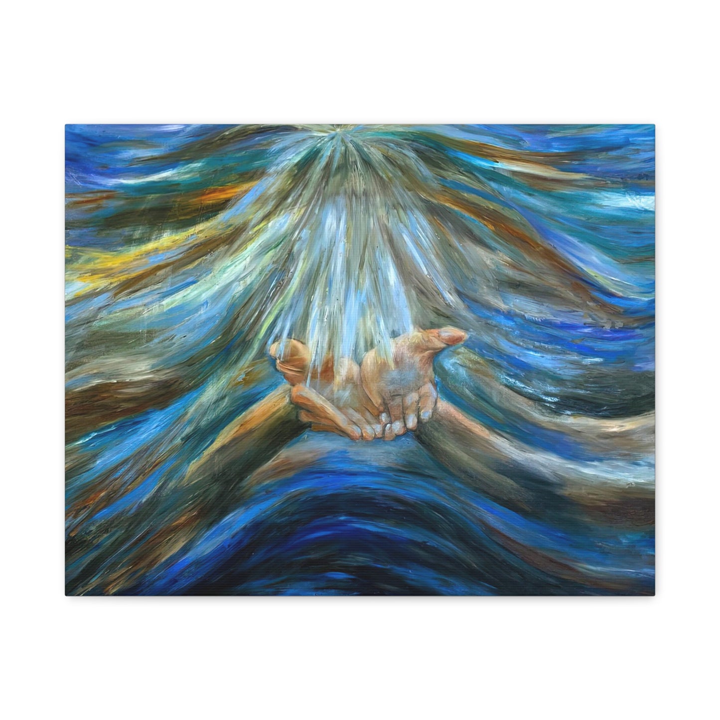 Reiki, Hands of Grace, Hands of Light, Creation, Spiritual, Religious Wall Art, Canvas Gallery Wraps, Wall Print Art Oil Painting,