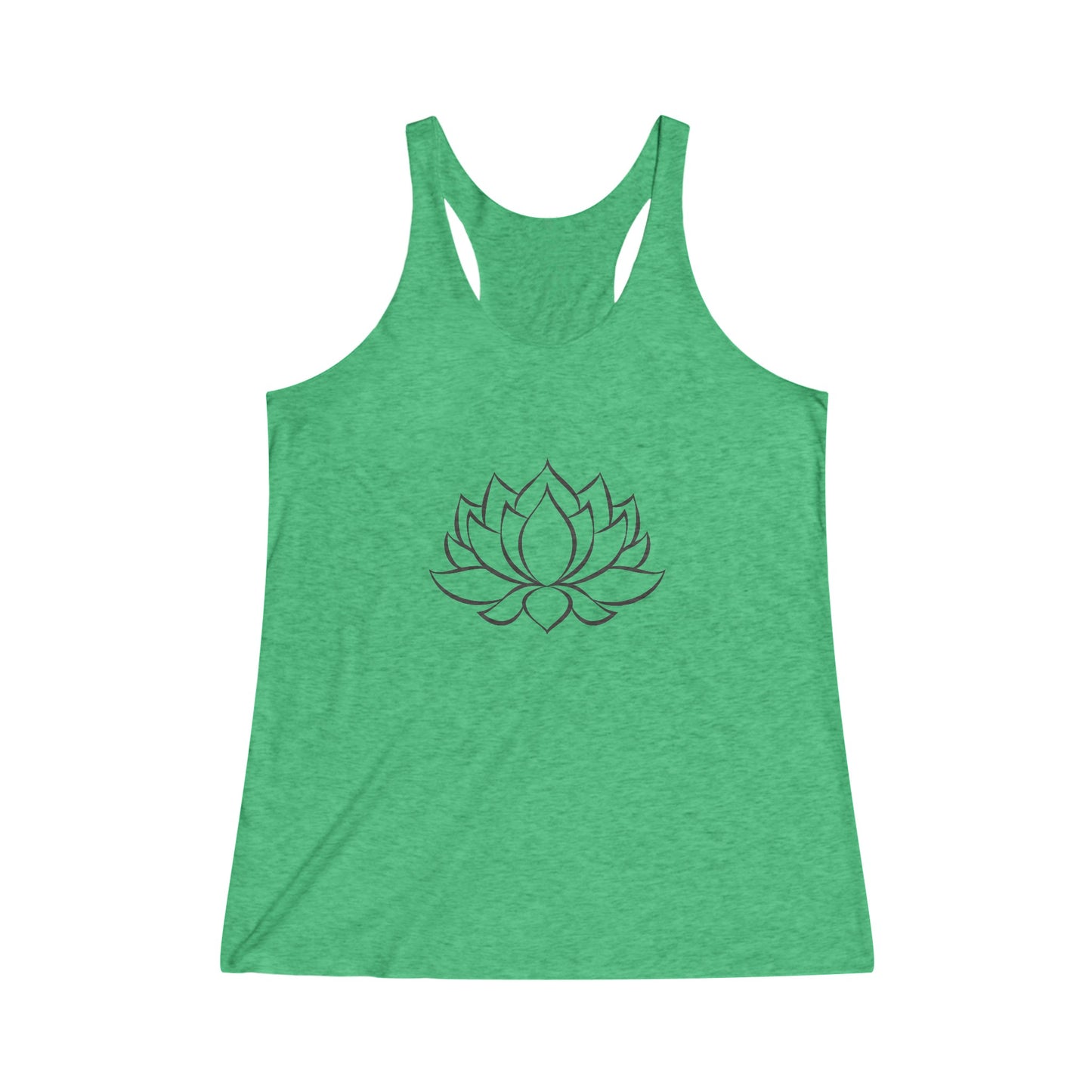 Lotus Flower (Black Graphic Outline ) Yoga Tank Top, Peace, Namaste, Women's Yoga Athletic Racerback Tank Top Shirt Graphic Tee