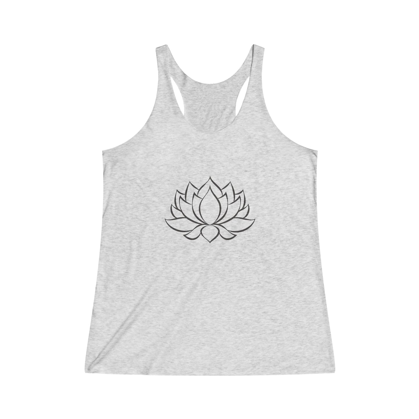Lotus Flower (Black Graphic Outline ) Yoga Tank Top, Peace, Namaste, Women's Yoga Athletic Racerback Tank Top Shirt Graphic Tee