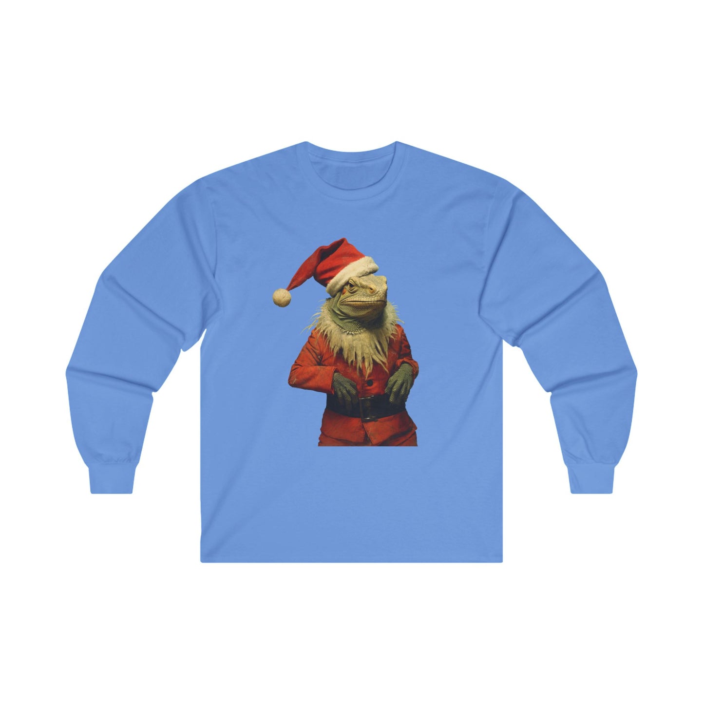 Iguana Christmas - Reptile Dragon in Christmas Santa Suit, Long Sleeve T-shirt Ultra Cotton Long Sleeve Tee t Gift Holiday Fun