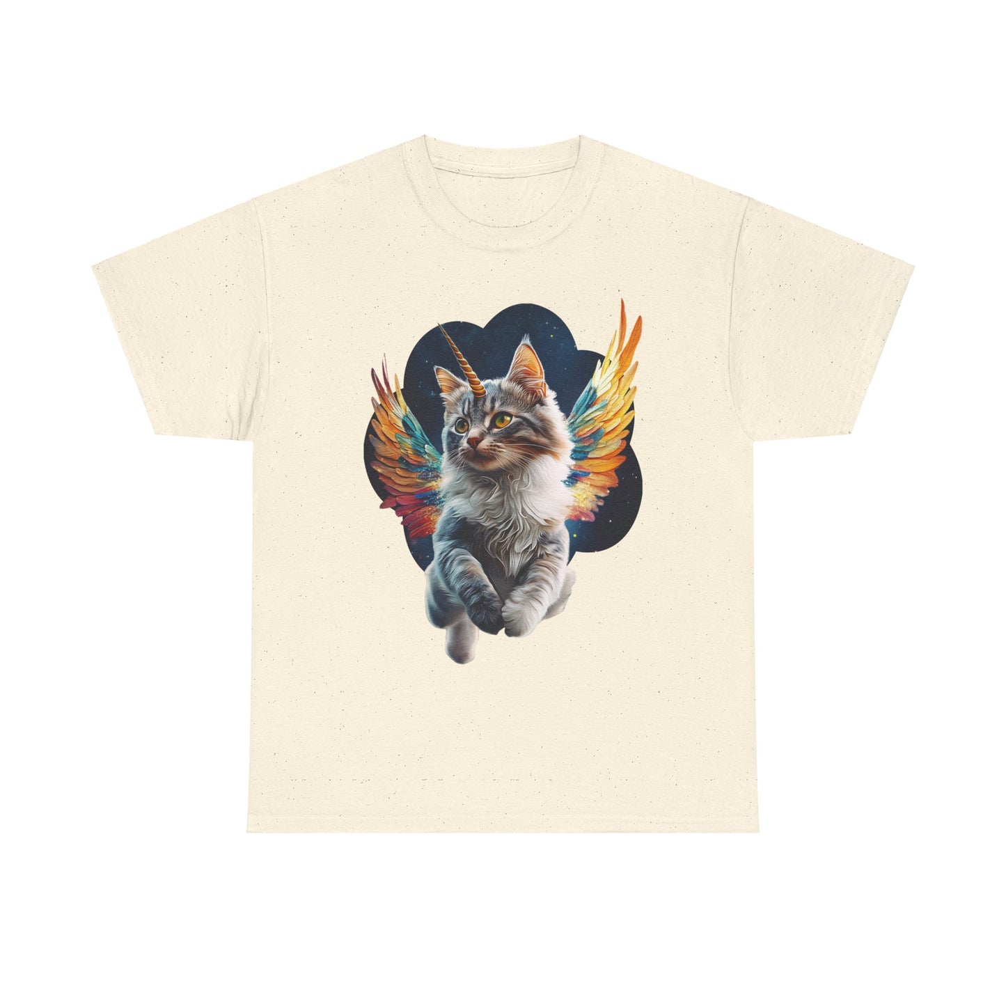 Unicorn Angel Cat, Cat Memorial Unicorn Angel Cat with Angel Wings Graphic Tee- Cat Gift Unisex Heavy Cotton Tee T-Shirt