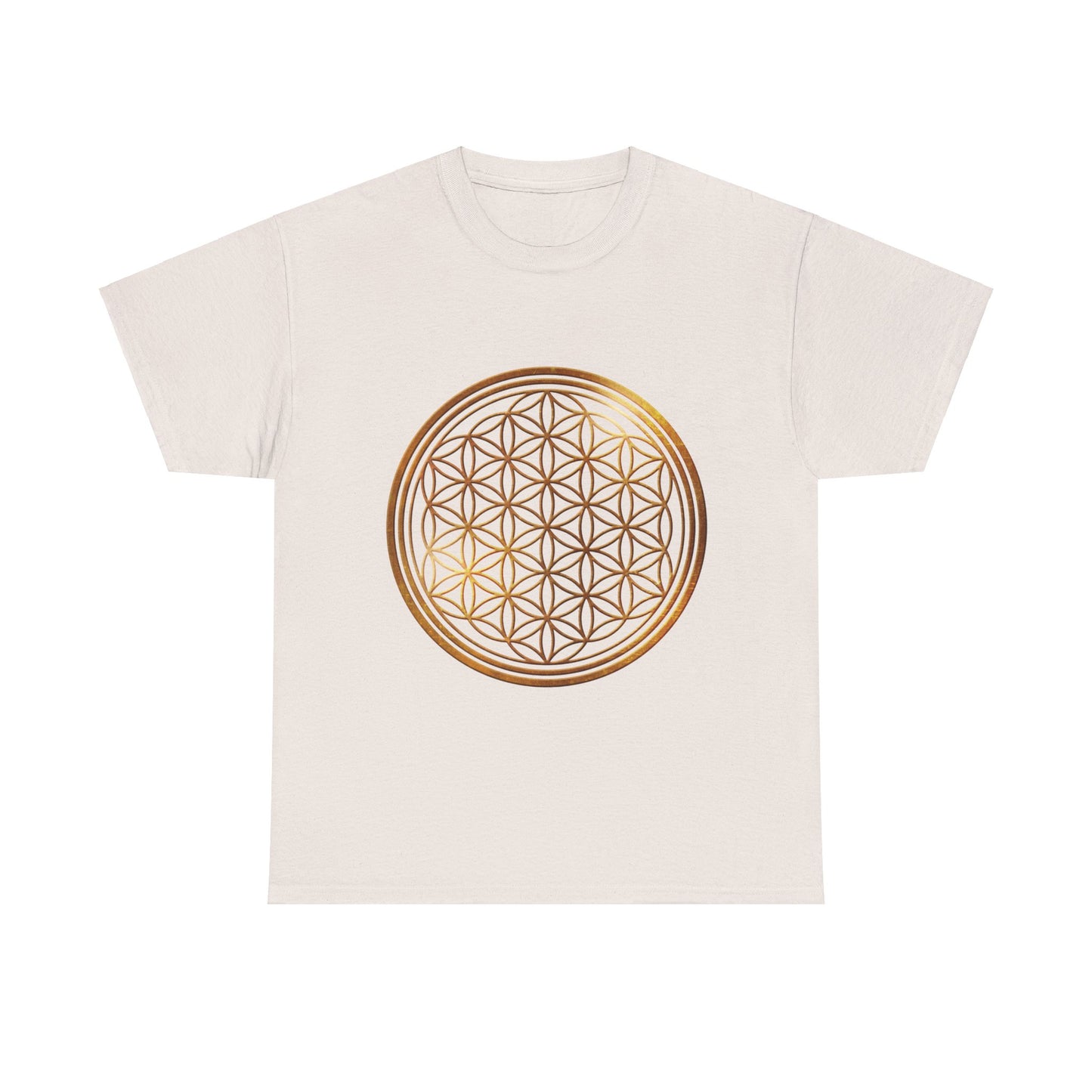 Flower of Life Sacred Geometry, (with shadow/highlight) Graphic Tee - Yoga, Zen, Hindu Gifts Heavy Cotton Graphic Tee T-Shirt