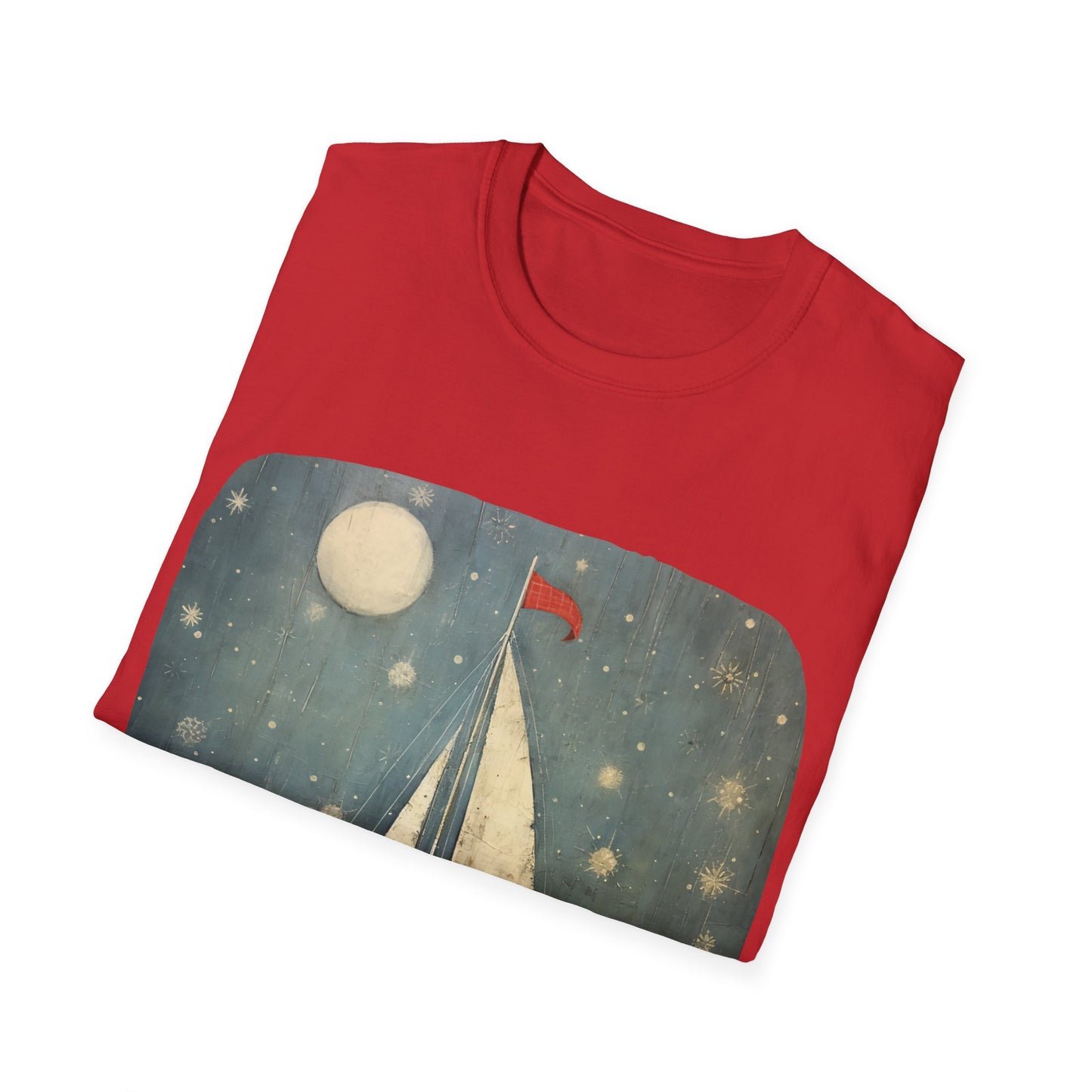 Christmas Nautical, Sailing Lover's Christmas Gift Unisex Tee Shirt, T-Shirt Sailing Gift Softstyle T-Shirt Tee Teeshirt Nautical Florida