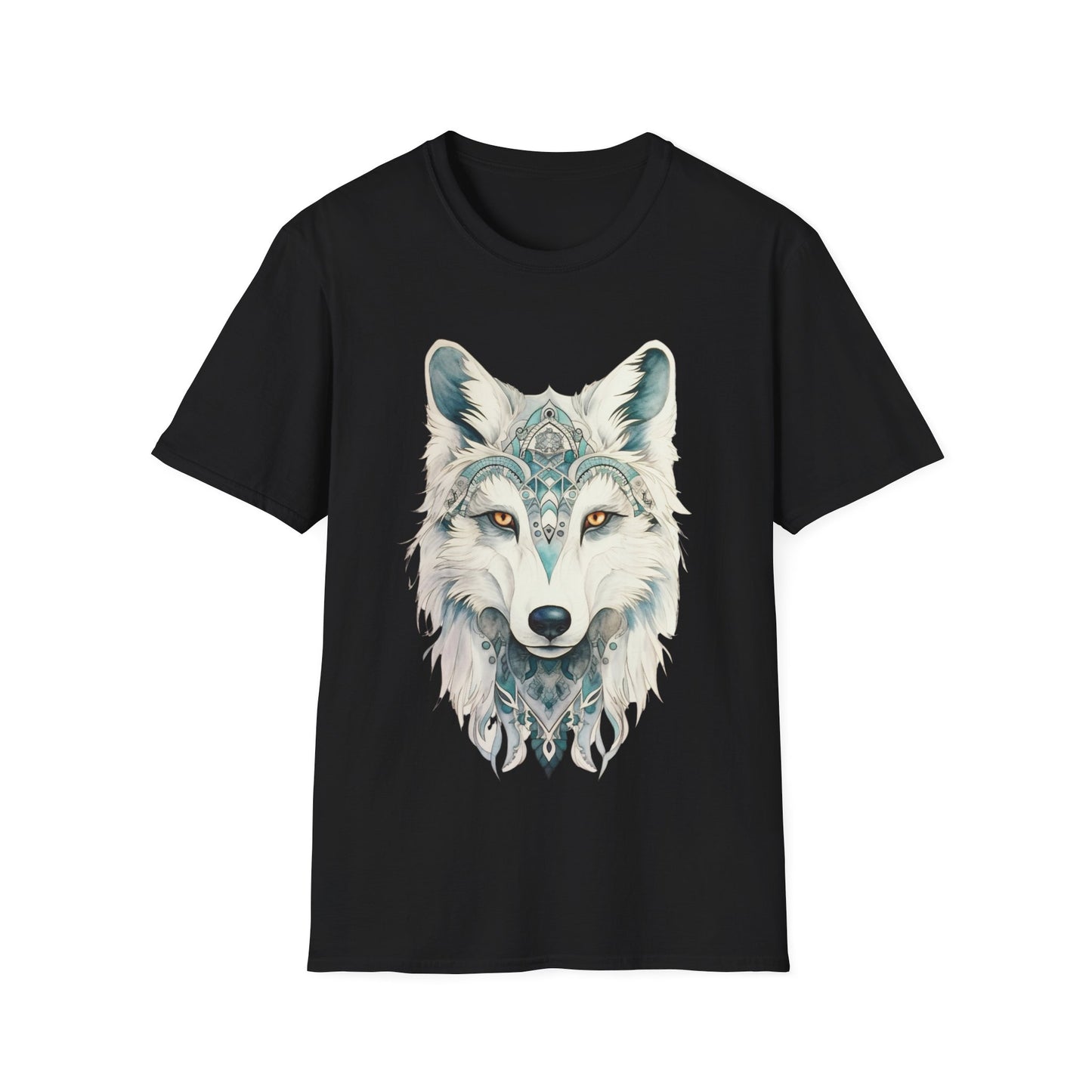 Snow Wolf, White Wolf Shirt, Lone Wolf Gift Unisex Tee Shirt, T-Shirt Wolf Totem Spirit Medicine Softstyle T-Shirt Tee Teeshirt