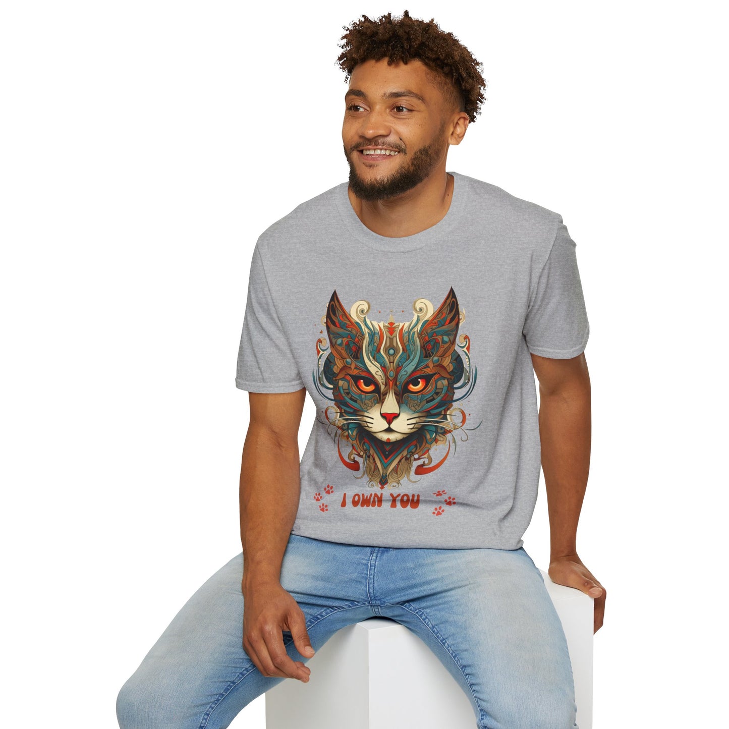 I Own You Cat Paws, Cat Lover's Gift Unisex Tee Shirt, T-Shirt Cat Lovers Gift Softstyle T-Shirt Tee Teeshirt Stylized Exotic Cat