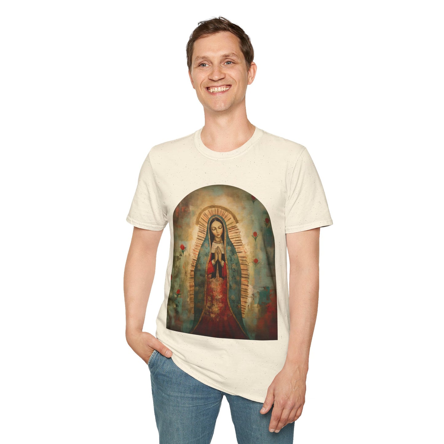 Our Lady Guadalupe Version 2 Mens Woman's Unisex Shirt Softstyle T-Shirt Teeshirt