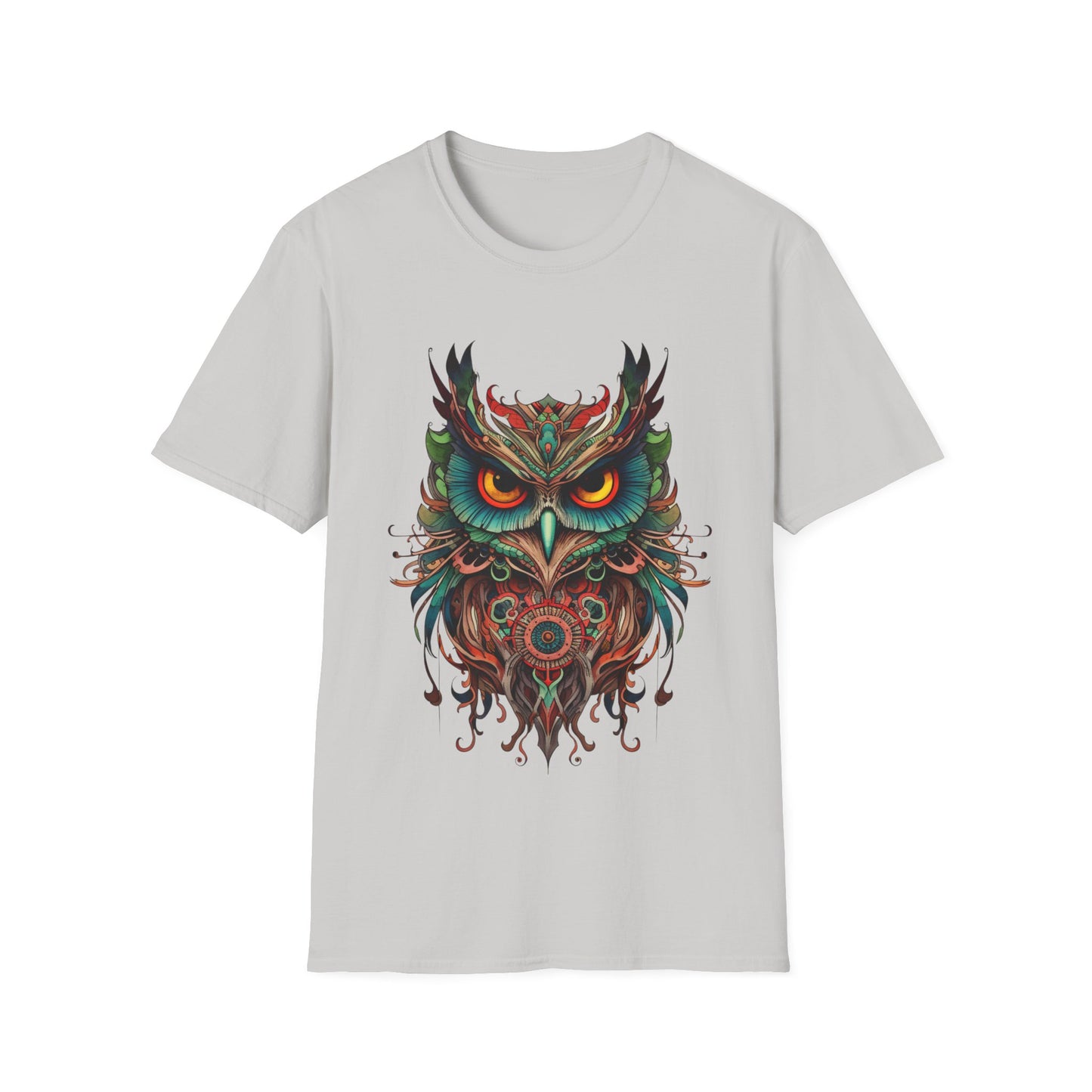 Jeweled Tone Owl, Owl Shirt, Barn Steampunk Owl Unisex Tee Shirt, T-Shirt Softstyle T-Shirt Tee Teeshirt