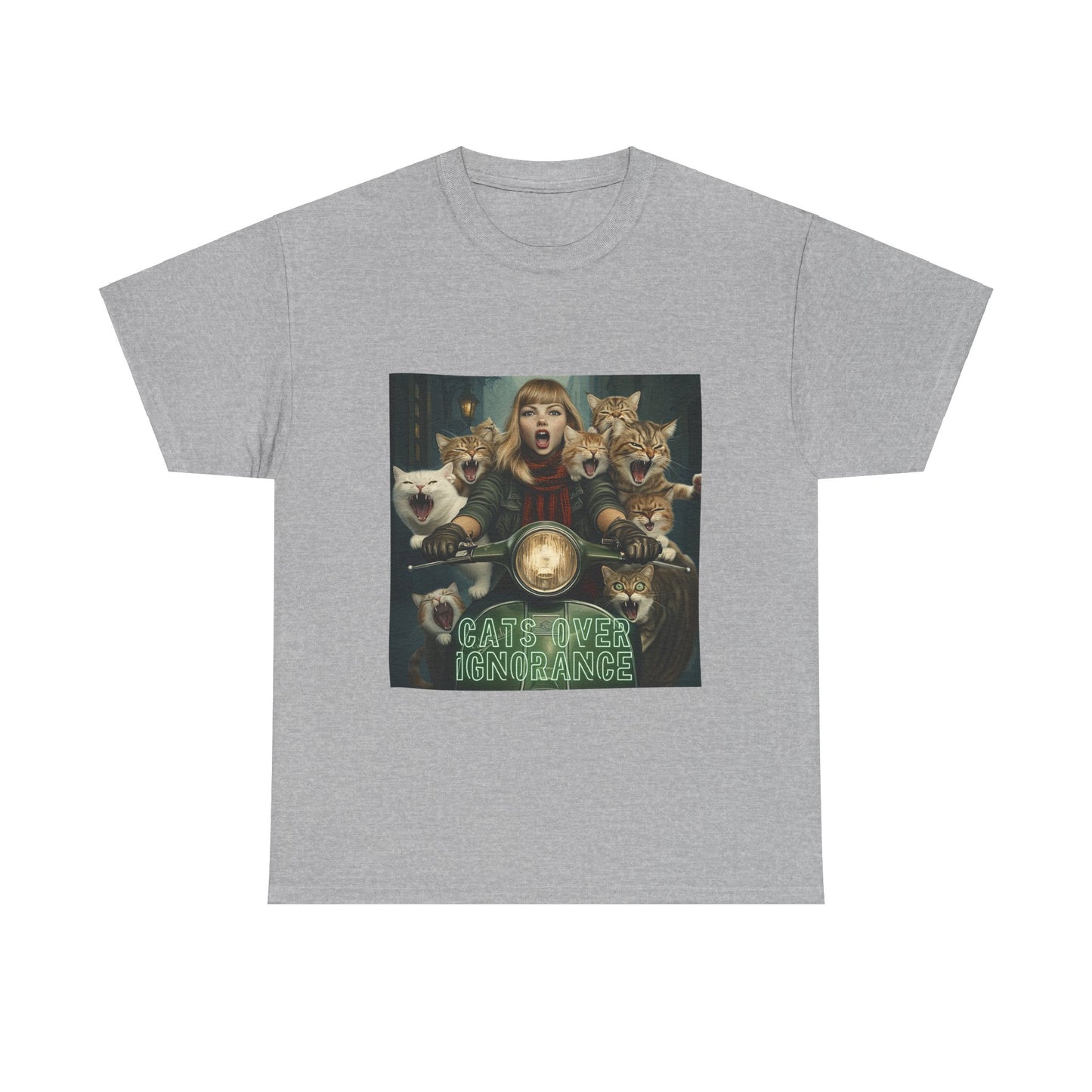 Childless Cat Lady Shirt - "Cats Over Ignorance" - Say NO to Ignorance - Unisex Heavy Cotton Tee