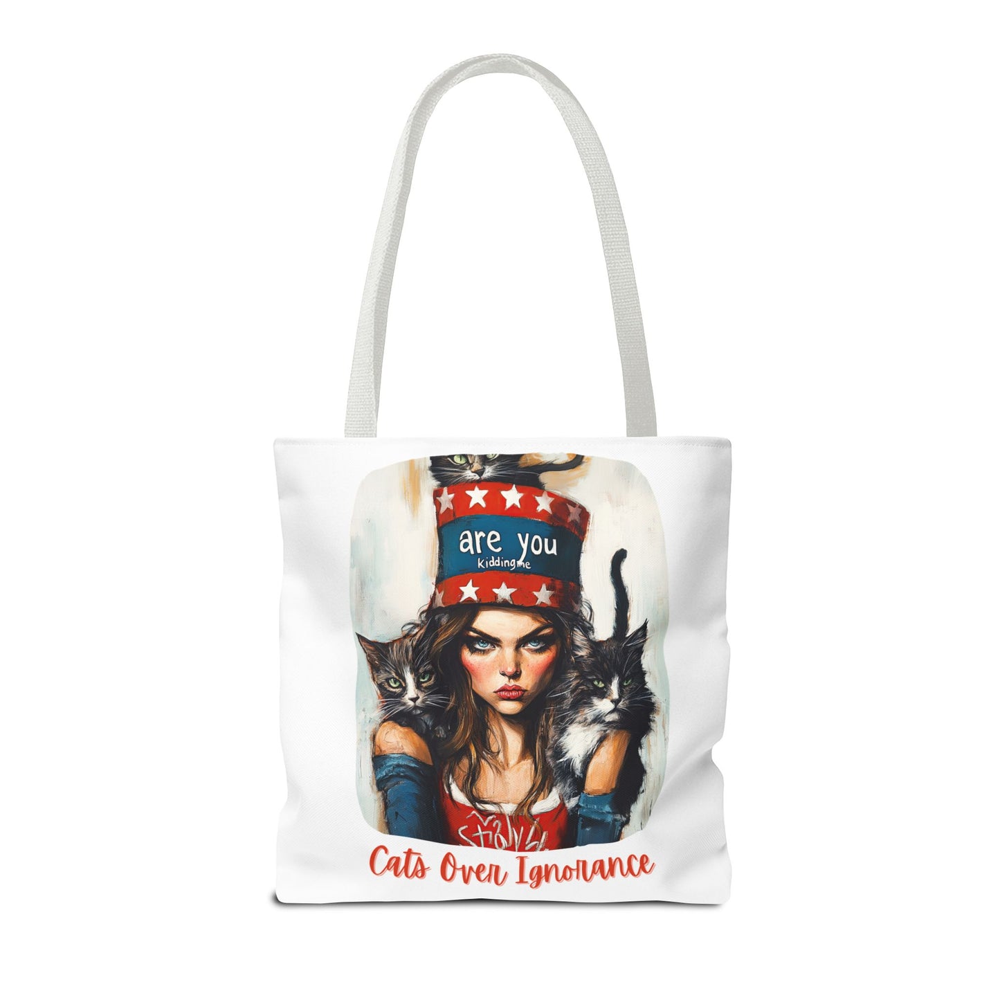 "Cats Over Ignorance" Childless Cat Lady Tote Bag (AOP)