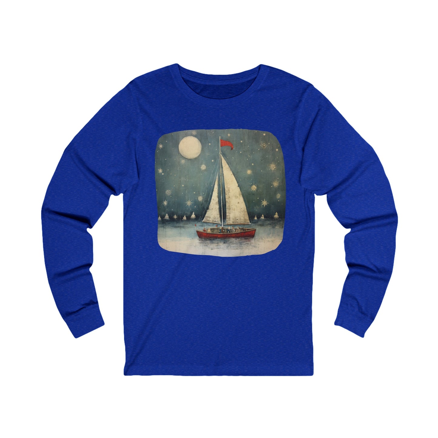 Nautical Sailing NIght Sailing Long Sleeve Shirt Sailor Gift Unisex Jersey Long Sleeve Tee Shirt, T-Shirt, Boat, Florida Holiday