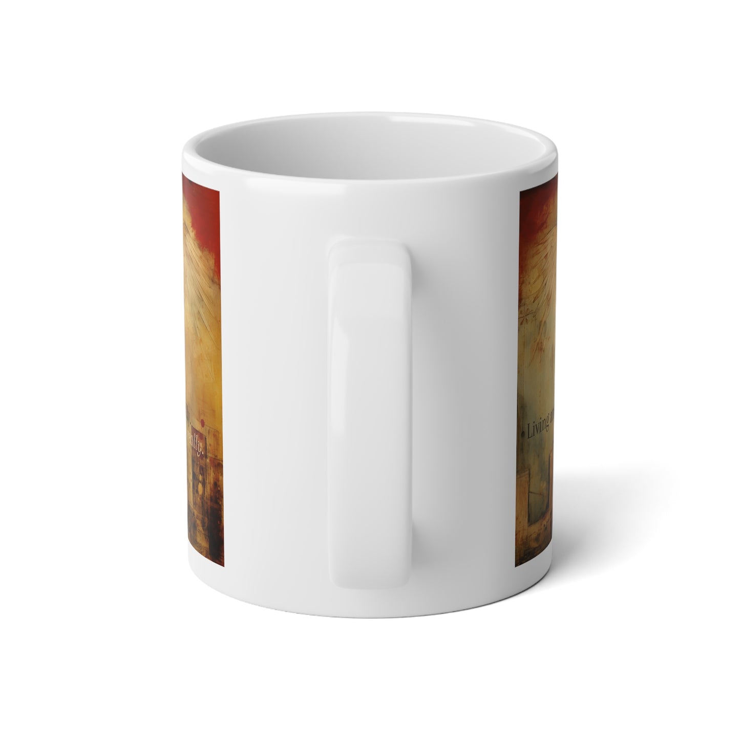 Living Angel Gift, Christmas Angel Joke Gift Mug, Jumbo 20 oz Mug XL Size Mug- Living Angel... Really!
