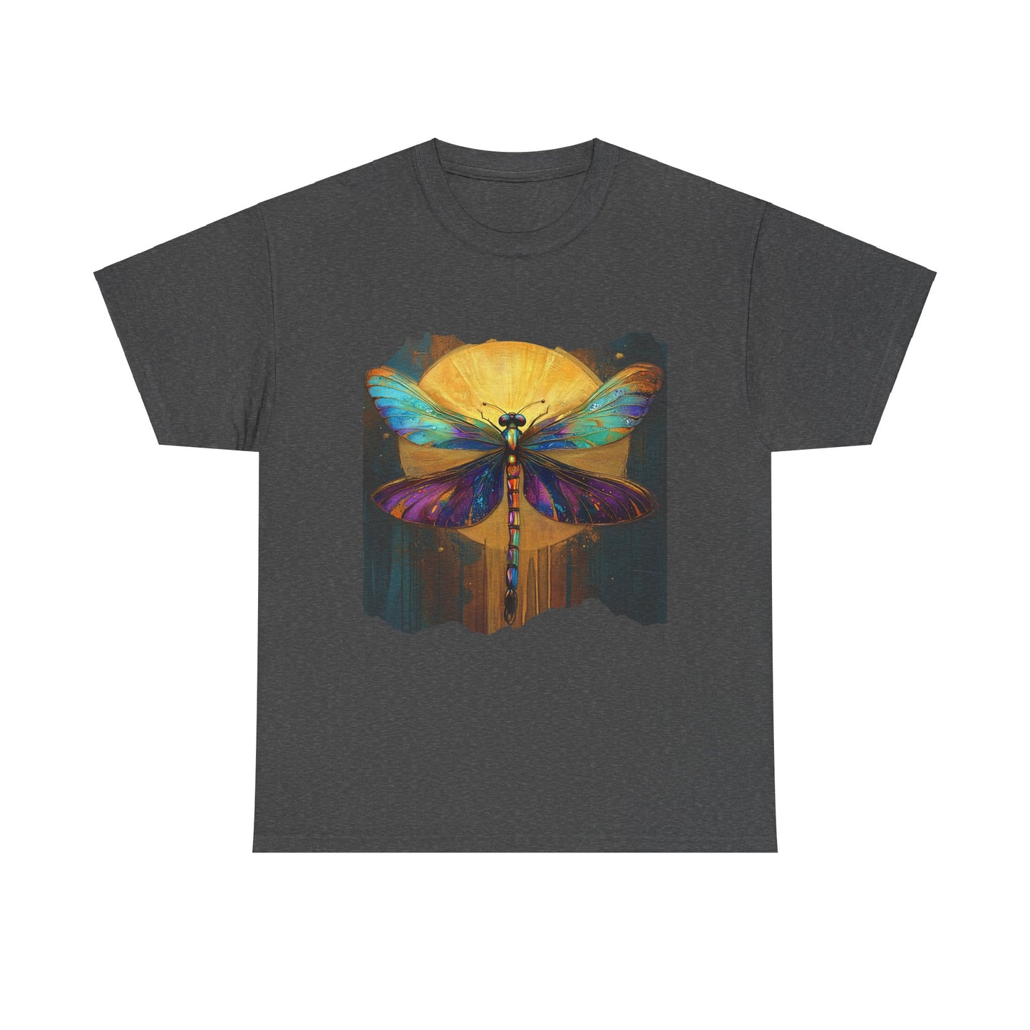 Gilded Dragonfly, (V2) Dragonfly Lover - Dragonfly Gift Unisex Heavy Cotton Tee T-Shirt