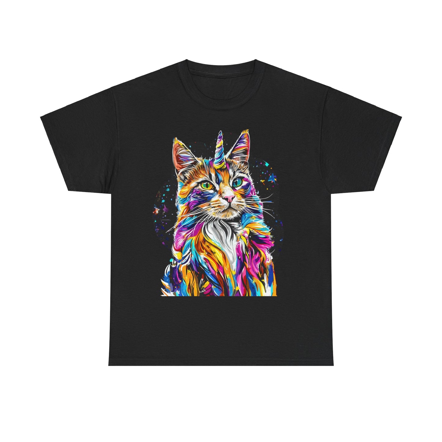 Very Serious Unicorn Cat Graphic Tee - Cat Unicorn Mythical Creature Gift Unisex Heavy Cotton Tee T-Shirt