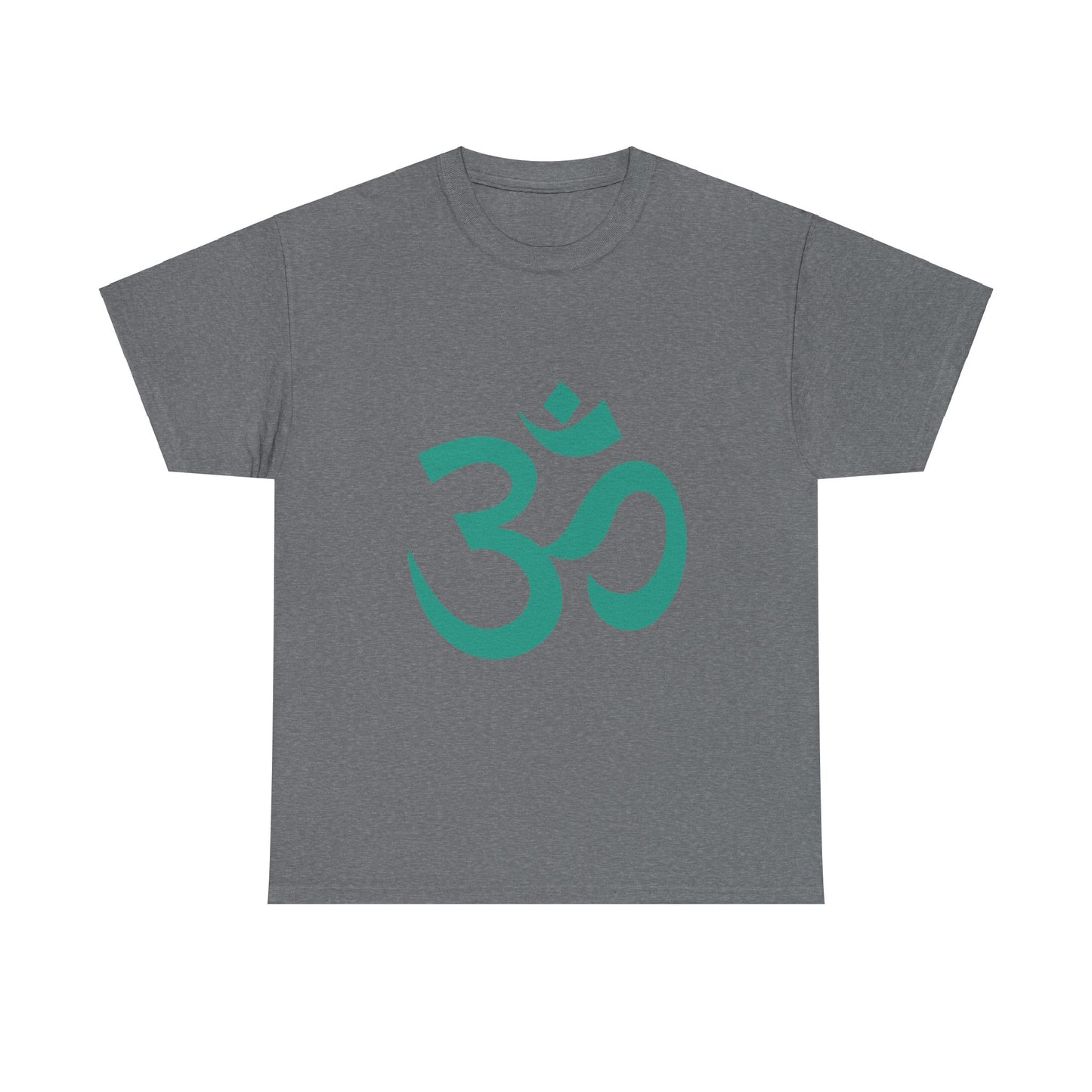 Teal, Turquoise Ohm, OM Tee shirt, Graphic Tees, Yoga Wear, Zen, Spiritual, Meditation Gifts Unisex Heavy Cotton Graphic Tee T-Shirt