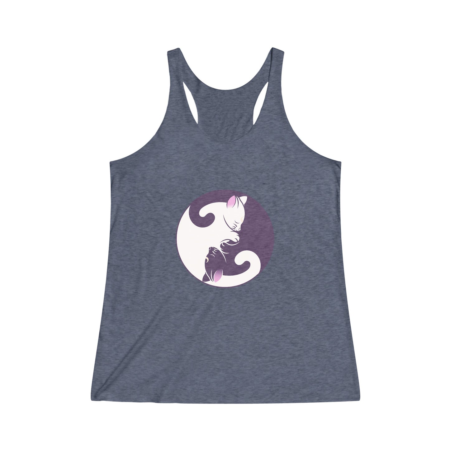 Yin Yang Cats, Sleeping Cats, Symbol Graphic Tee Shirt, Women's Yoga Shirt, Athletic Racerback Tank Top Shirt