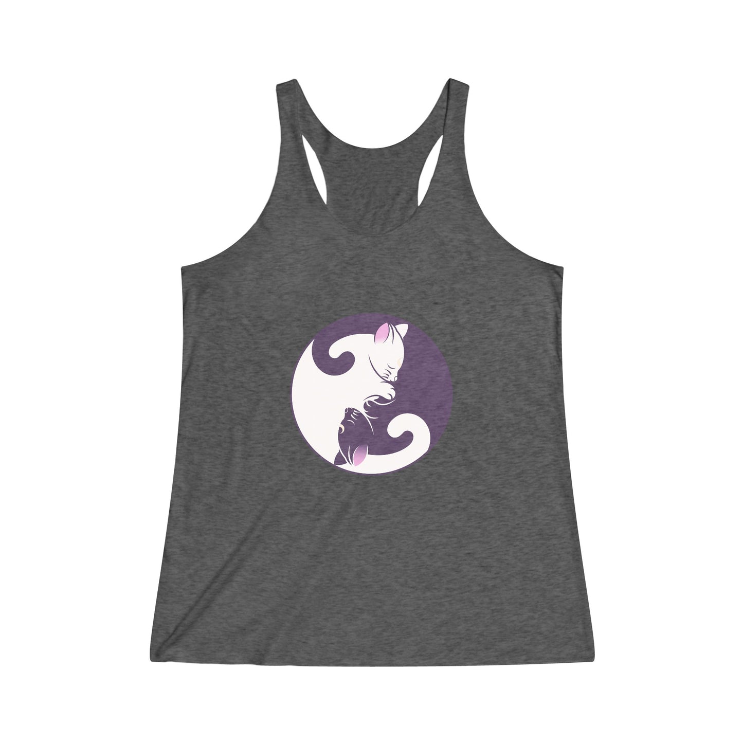 Yin Yang Cats, Sleeping Cats, Symbol Graphic Tee Shirt, Women's Yoga Shirt, Athletic Racerback Tank Top Shirt