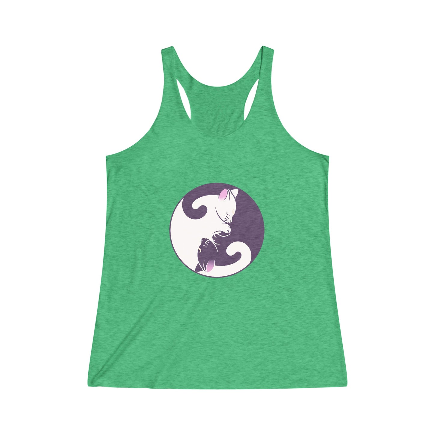Yin Yang Cats, Sleeping Cats, Symbol Graphic Tee Shirt, Women's Yoga Shirt, Athletic Racerback Tank Top Shirt