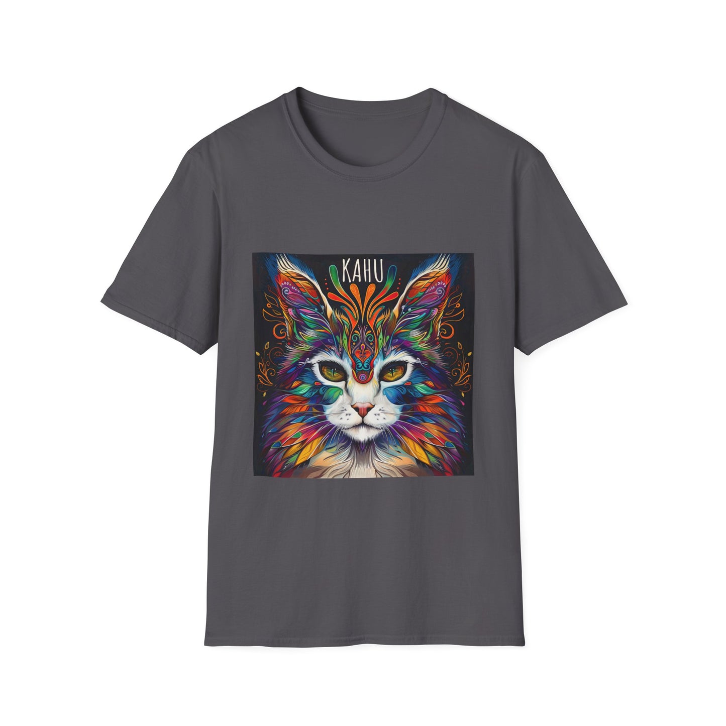 KAHU Cat Shirt, Cat Lover's Graphic Tee Graphic Unisex T- Shirt, T-Shirt Cat Lovers Gift Softstyle T-Shirt Tee Teeshirt Stylized Cat