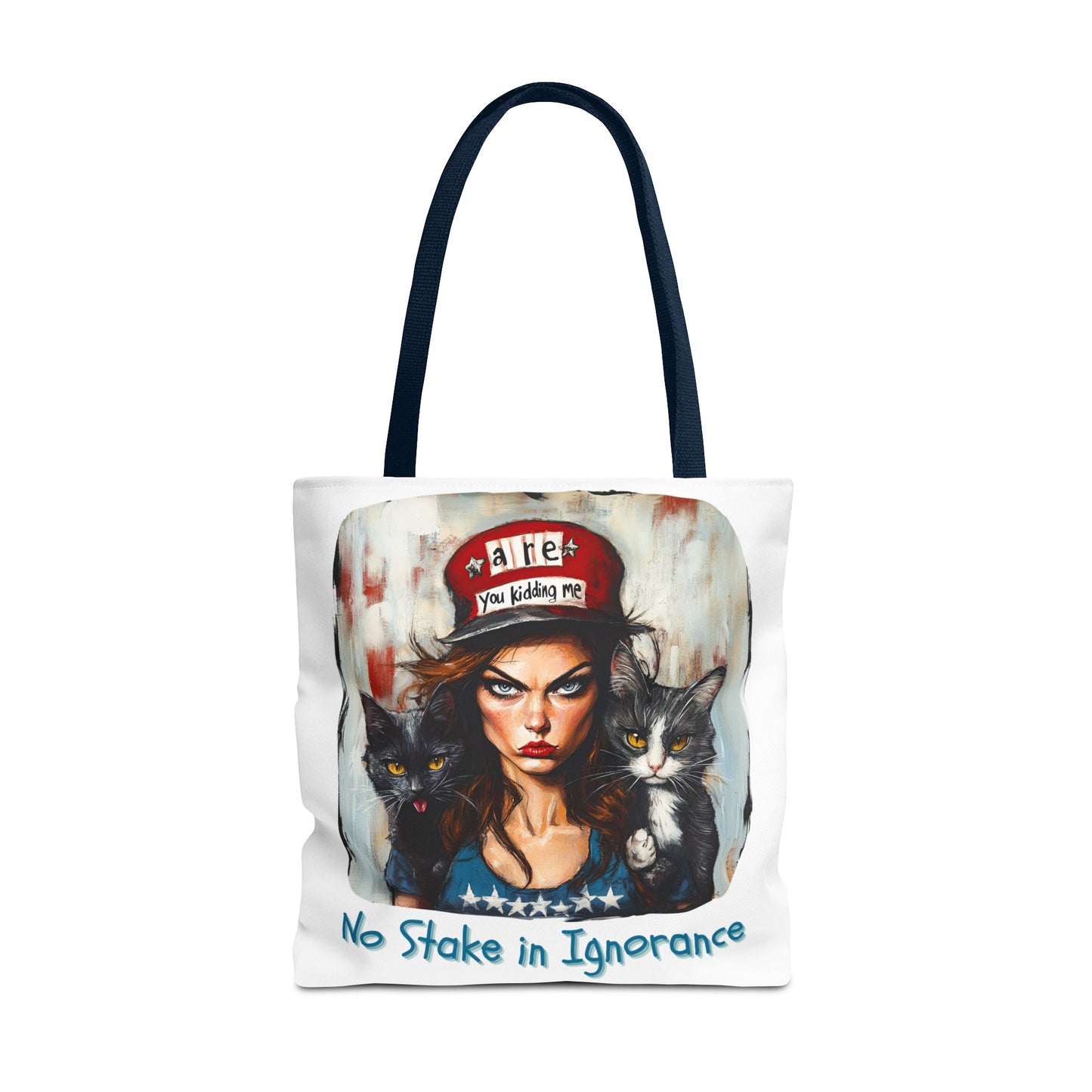 "No Stake In Ignorance" Childless Cat Lady - Childless Cat Lady Tote Bag (AOP)