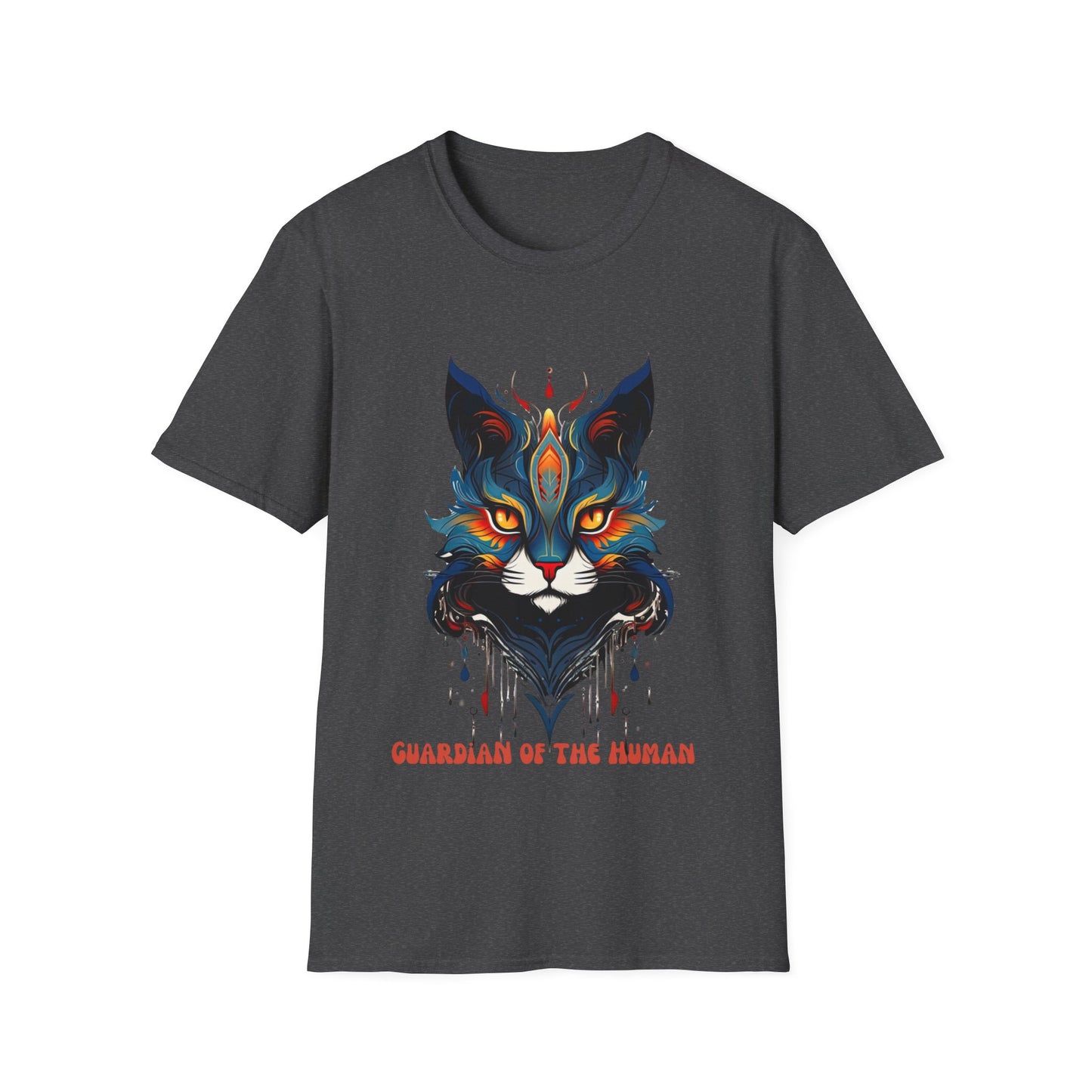 Guardian of the Human, Cat Lover's Gift Unisex Tee Shirt, T-Shirt Cat Lovers Gift Softstyle T-Shirt Tee Teeshirt Stylized Cat
