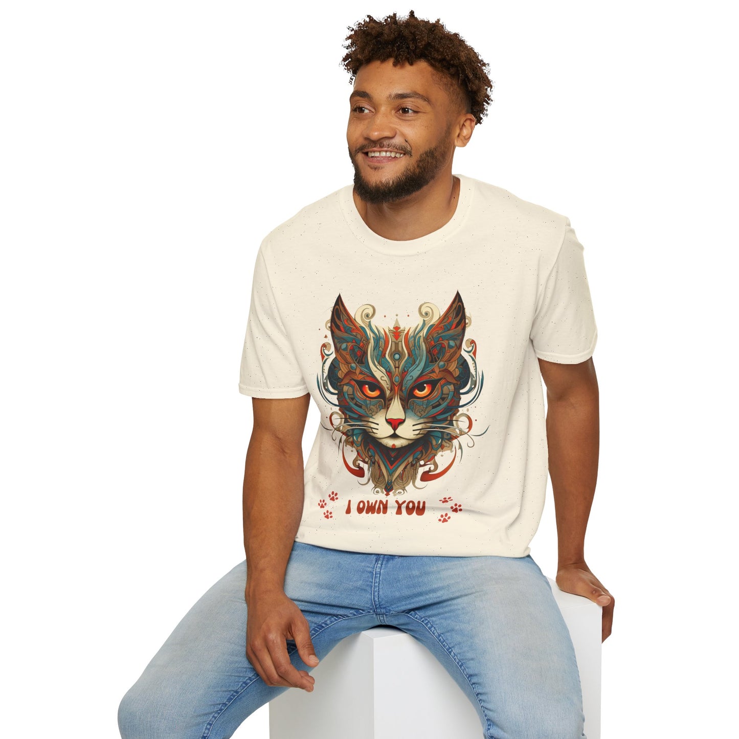 I Own You Cat Paws, Cat Lover's Gift Unisex Tee Shirt, T-Shirt Cat Lovers Gift Softstyle T-Shirt Tee Teeshirt Stylized Exotic Cat