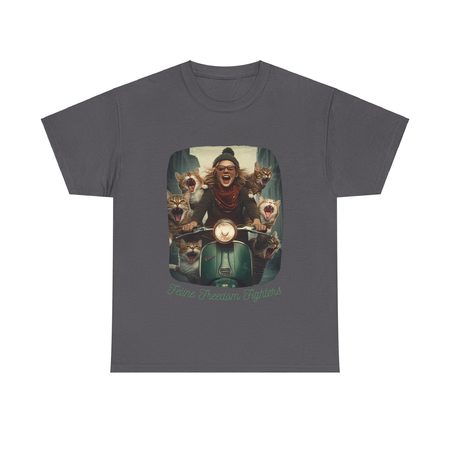 Childless Cat Lady Shirt - "Feline Freedom Fighters" - Say NO to Ignorance-Unisex Heavy Cotton Tee